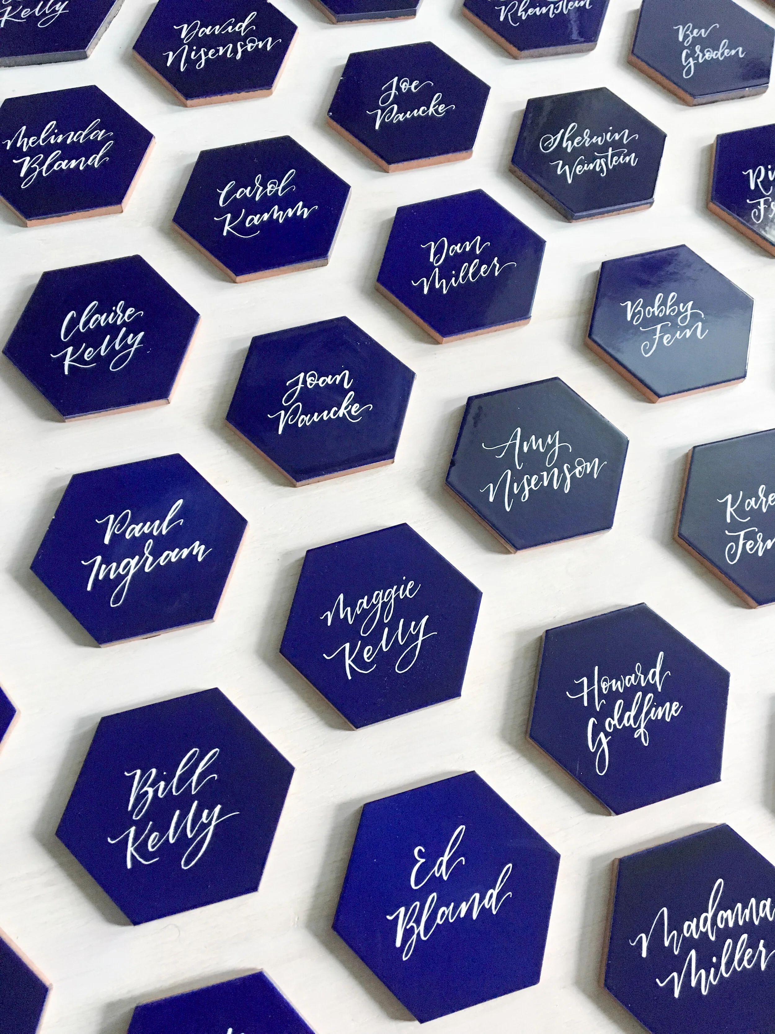  Blue Hexagon Tile Calligraphy 