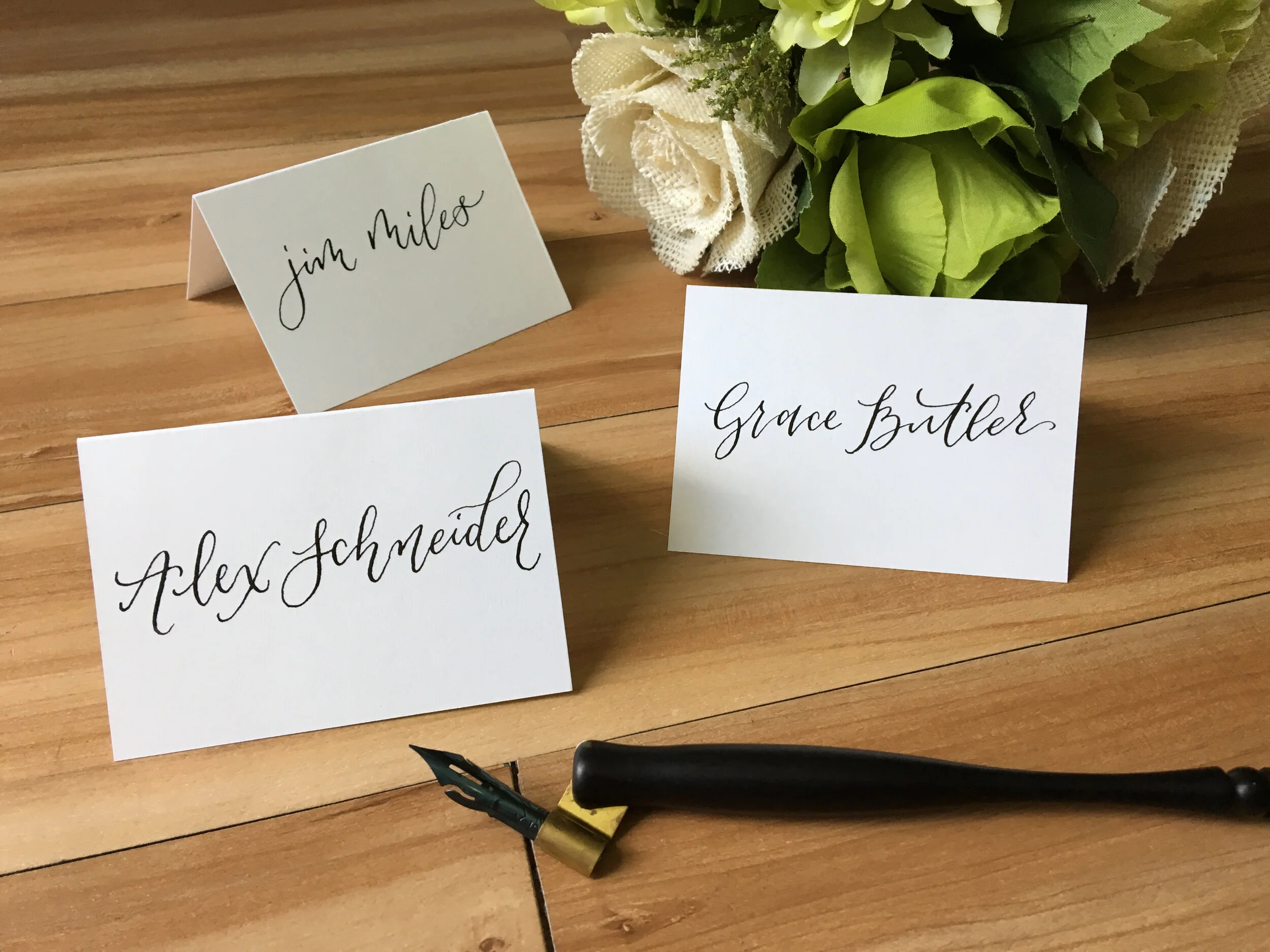  Dip Pen Calligraphy Escort Cards 