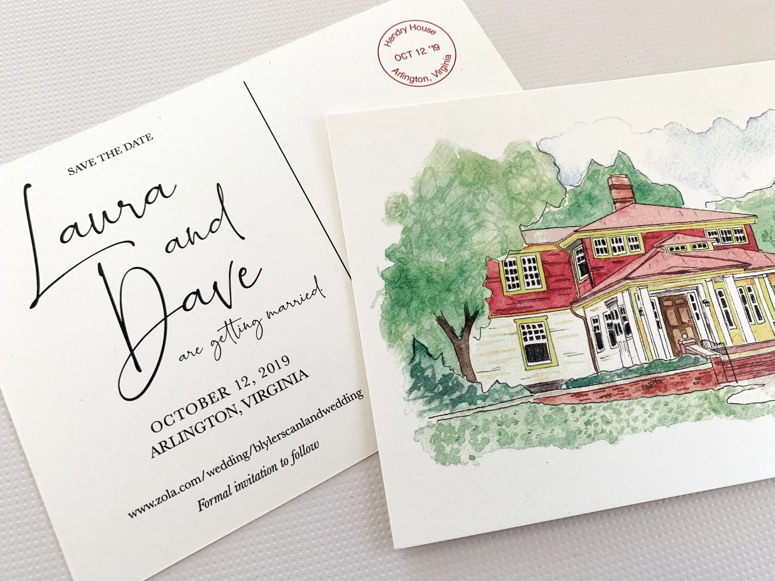  Watercolor Venue Save the Dates 