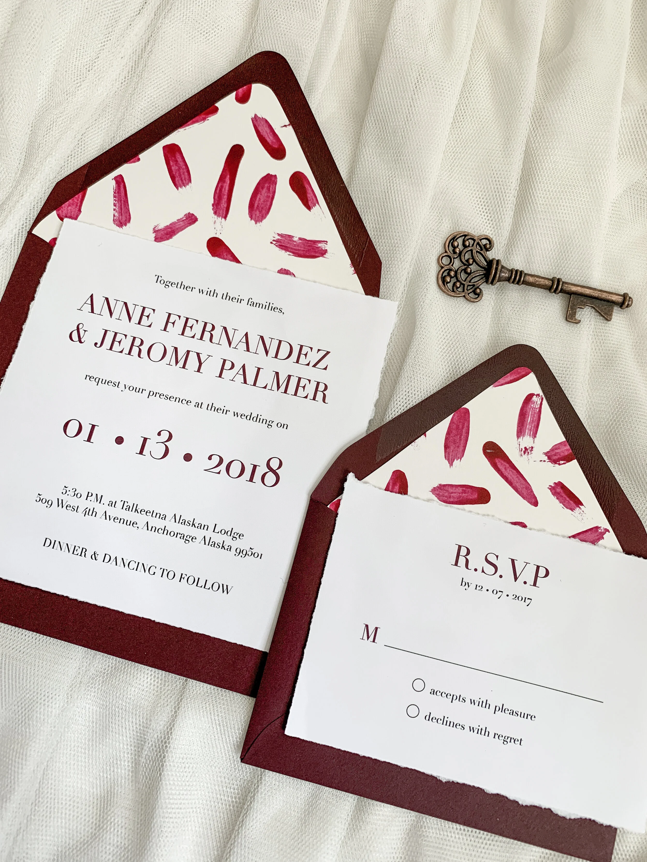  Wine Swashes Wedding Invitations  