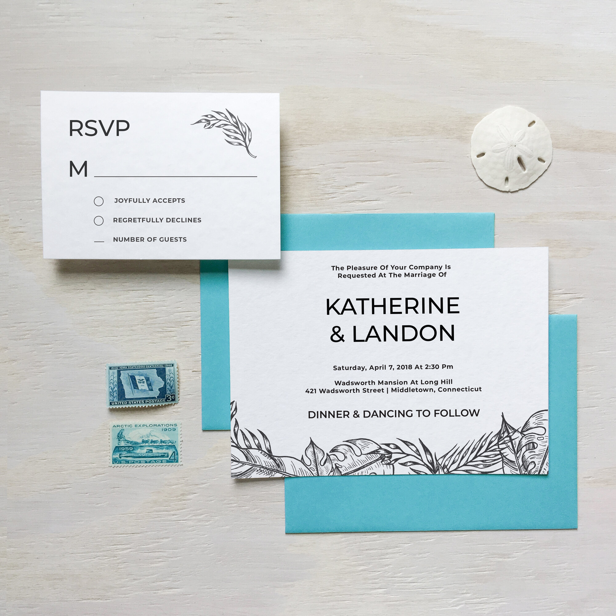  Tropical Vibes Wedding Invitations  