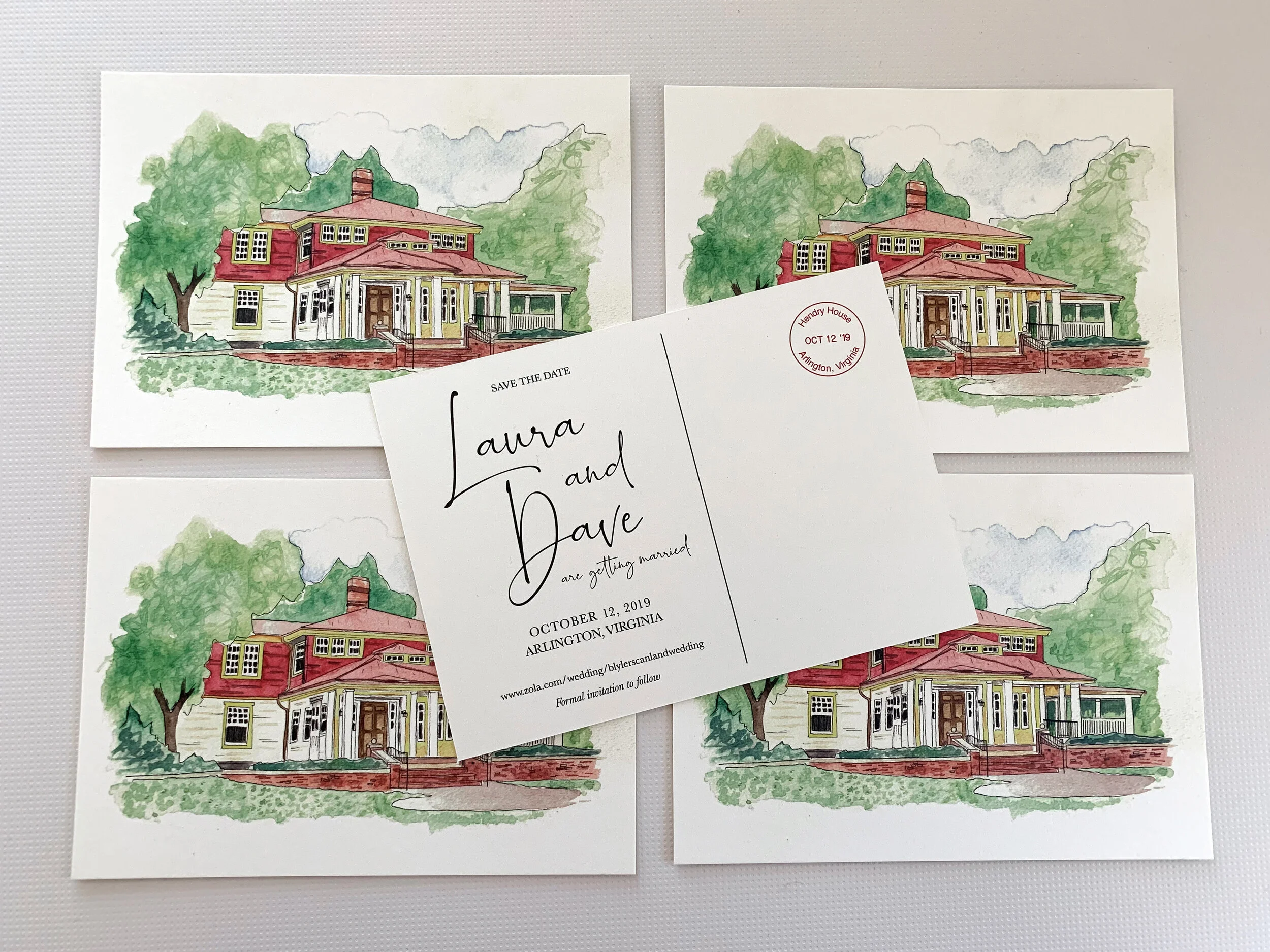 Watercolor Save the Date Postcards