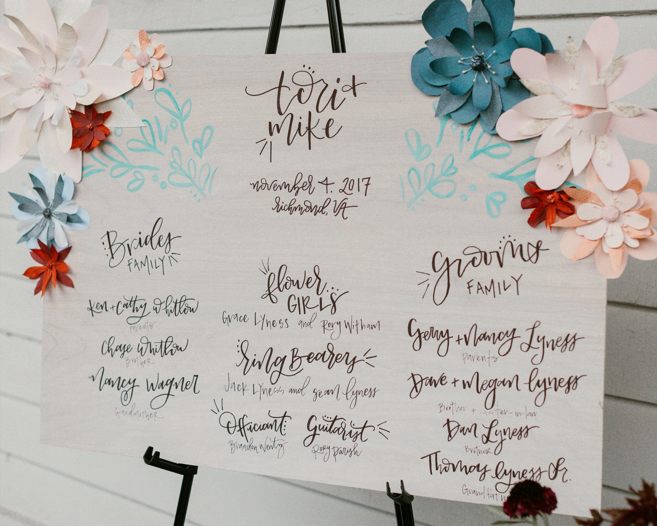 Calligraphy: November Wedding Signage
