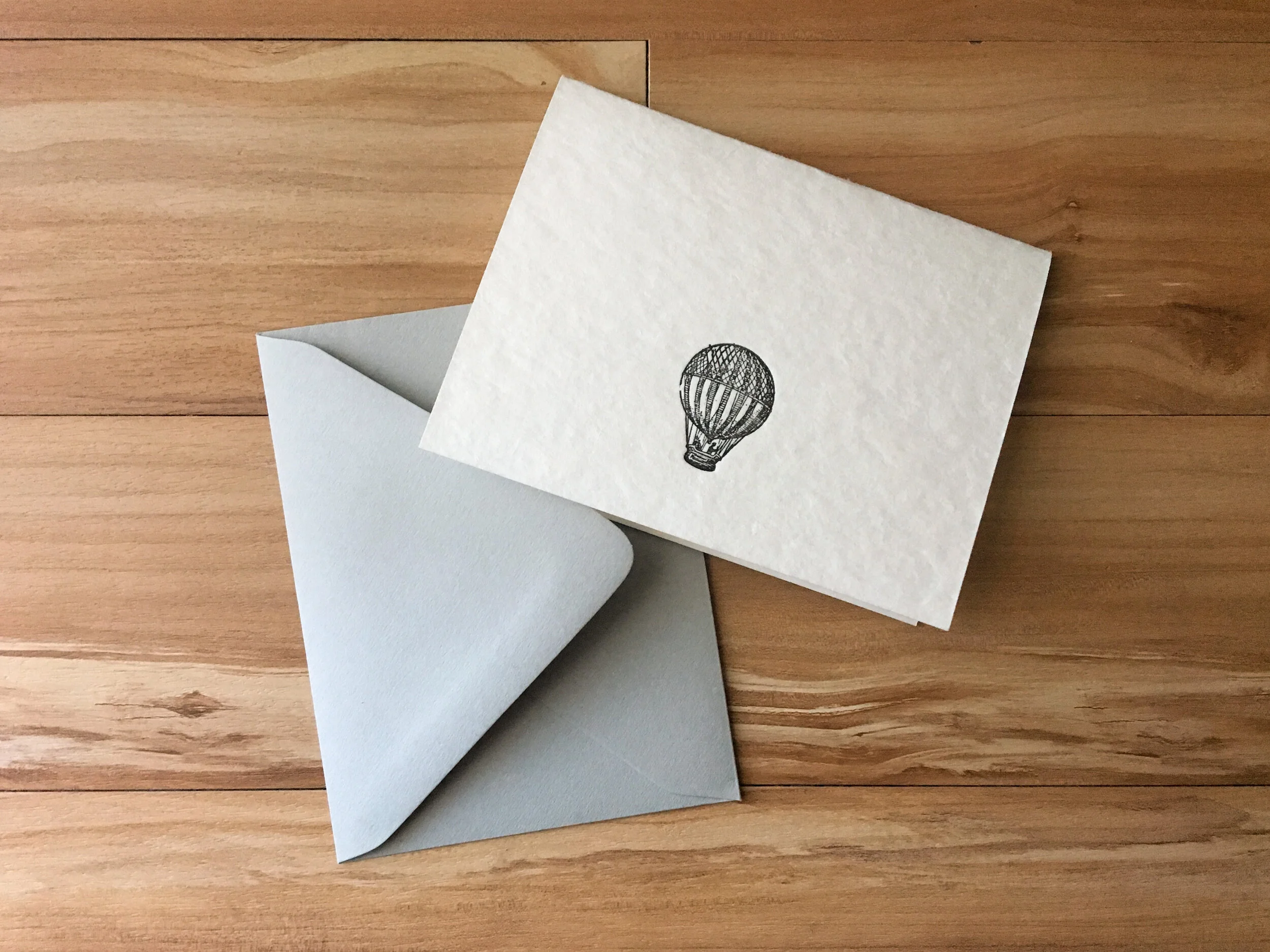 Letterpress Vintage Hot Air Balloon Cards