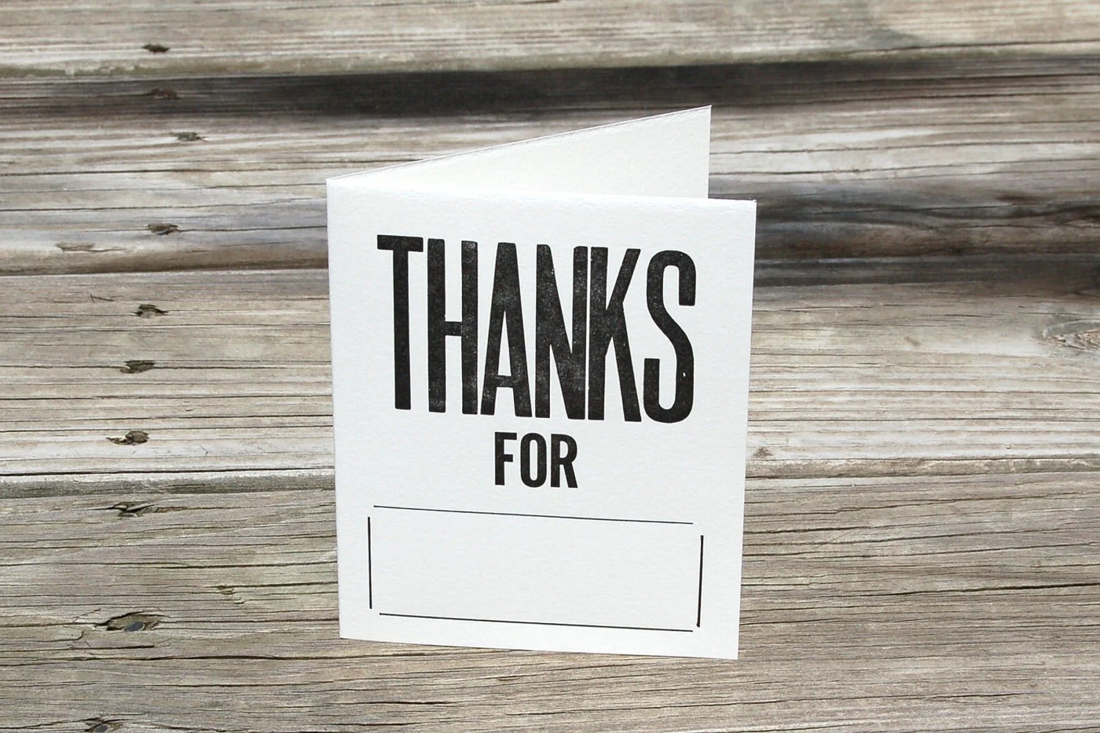 Letterpress fill-in-the-blank thank you cards