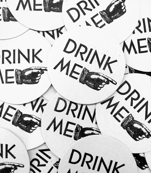 Letterpress Drink Me Coasters