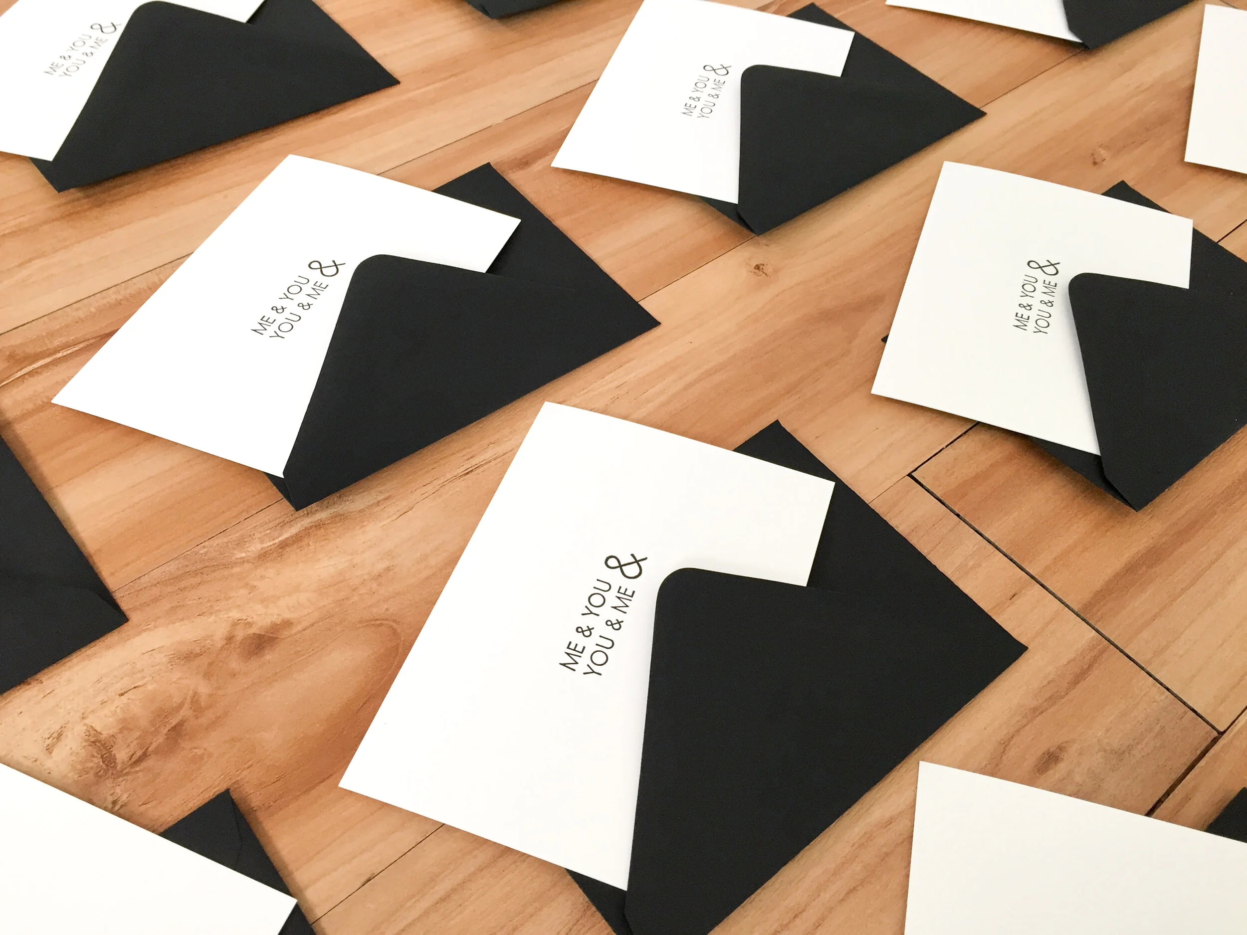 Letterpress: Me &amp; You &amp; You &amp; Me Valentine's Day Cards 
