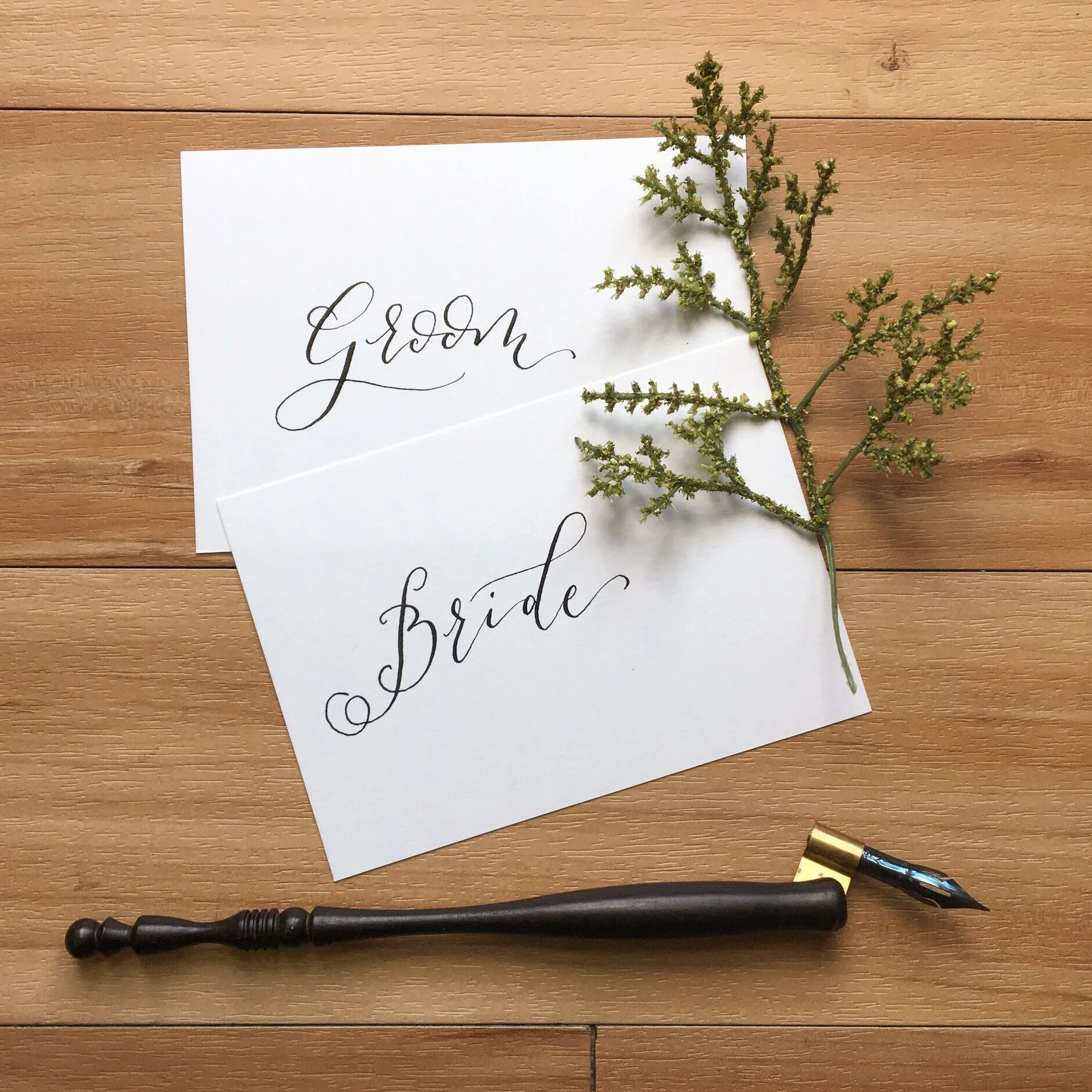 Pointed Pen Place Cards