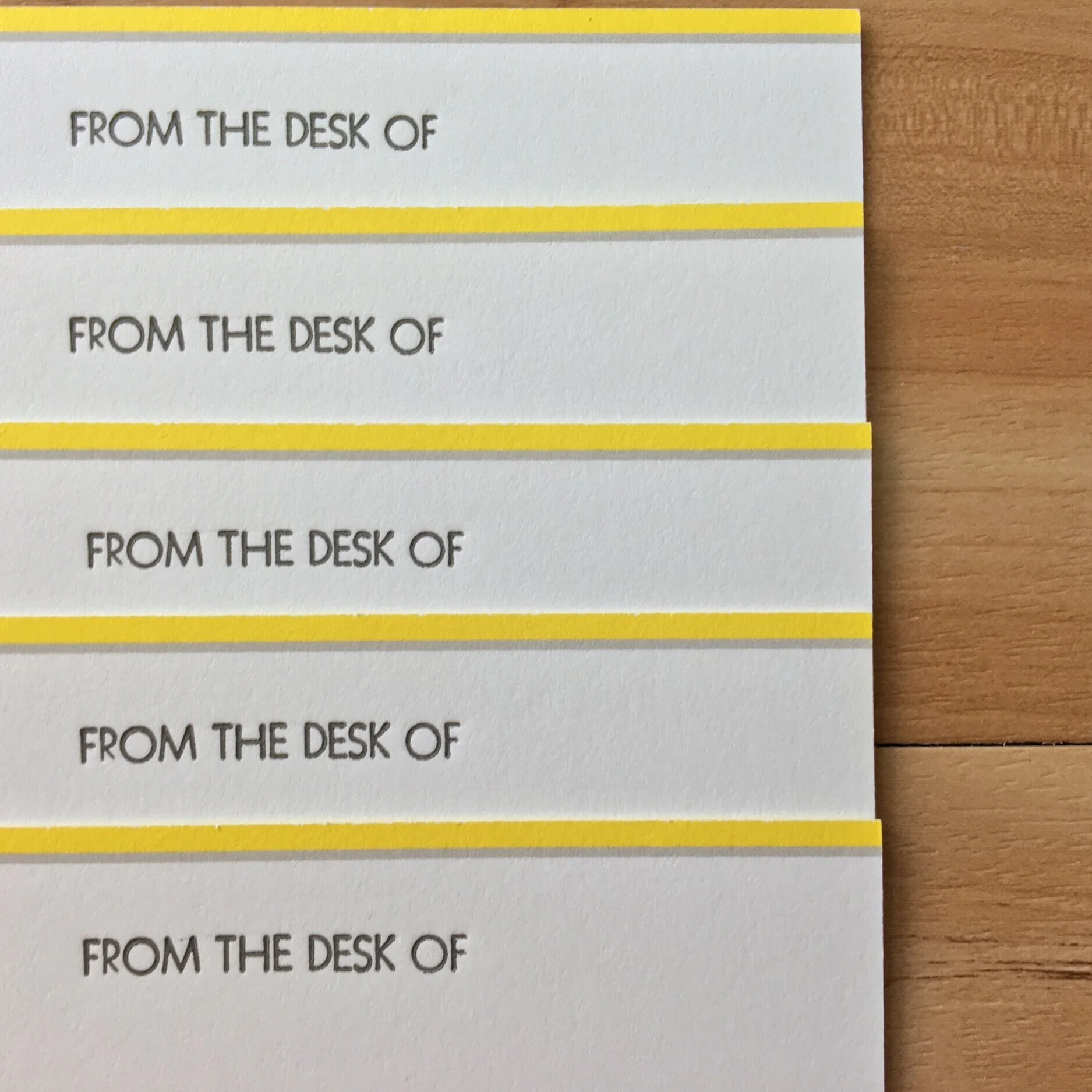 From the desk of notecards