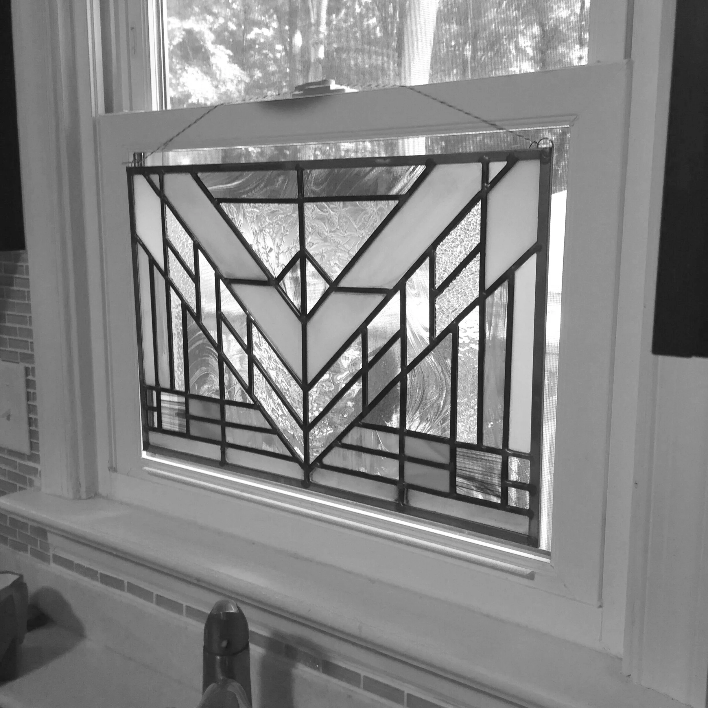 Stained Glass: Frank Lloyd Wright Inspired Window