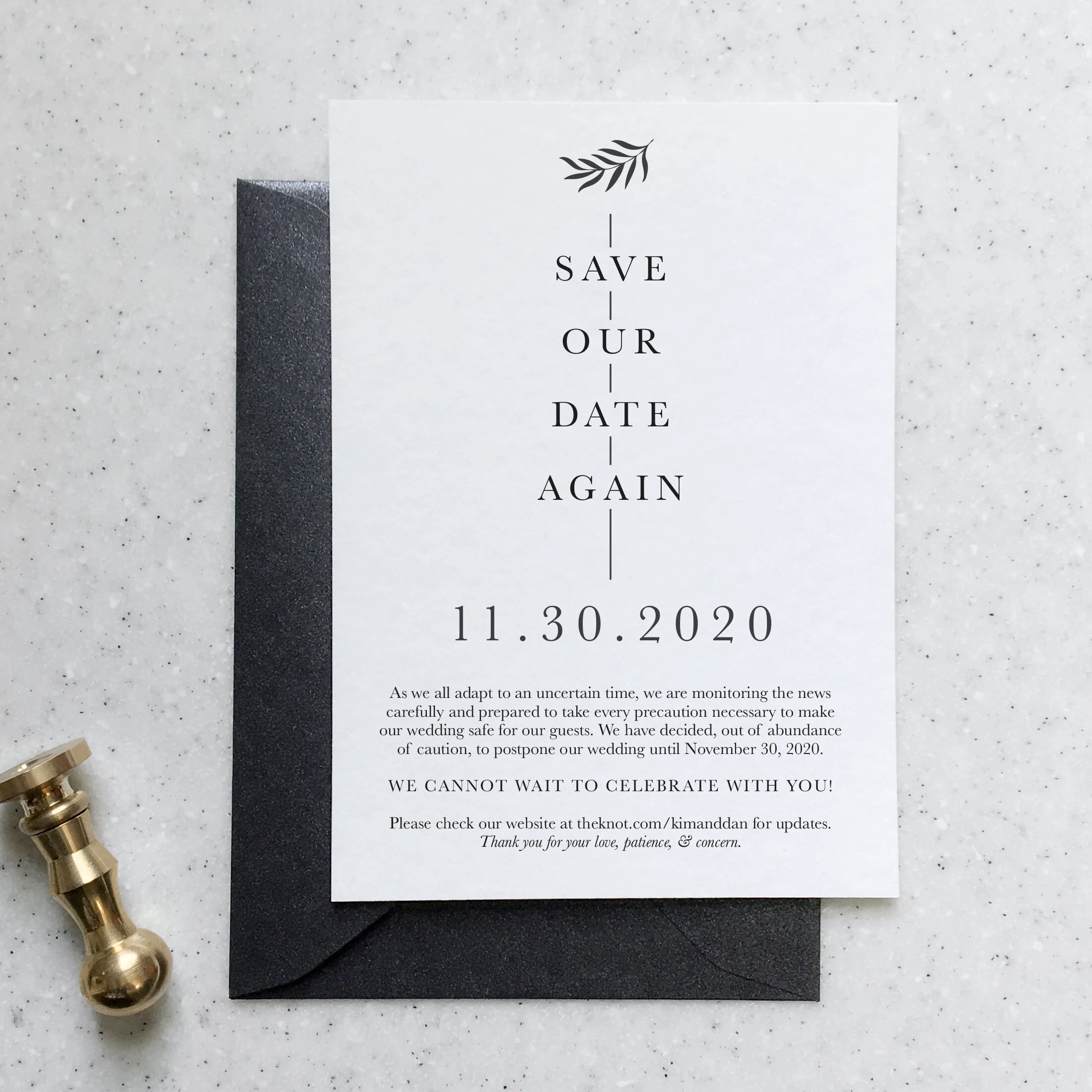 Wedding: FREE Postponement Announcements