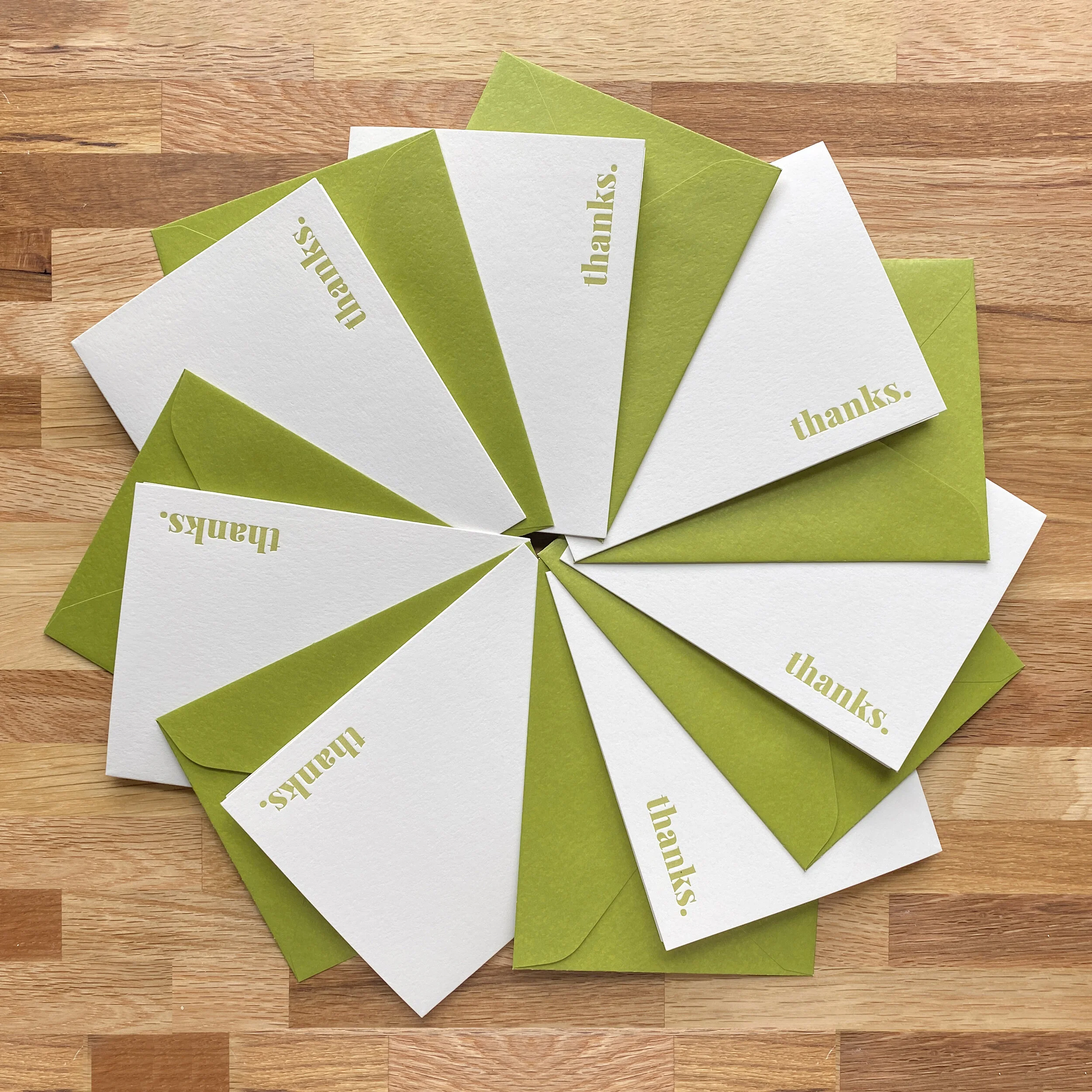 Letterpress: Thanks Greeting Cards