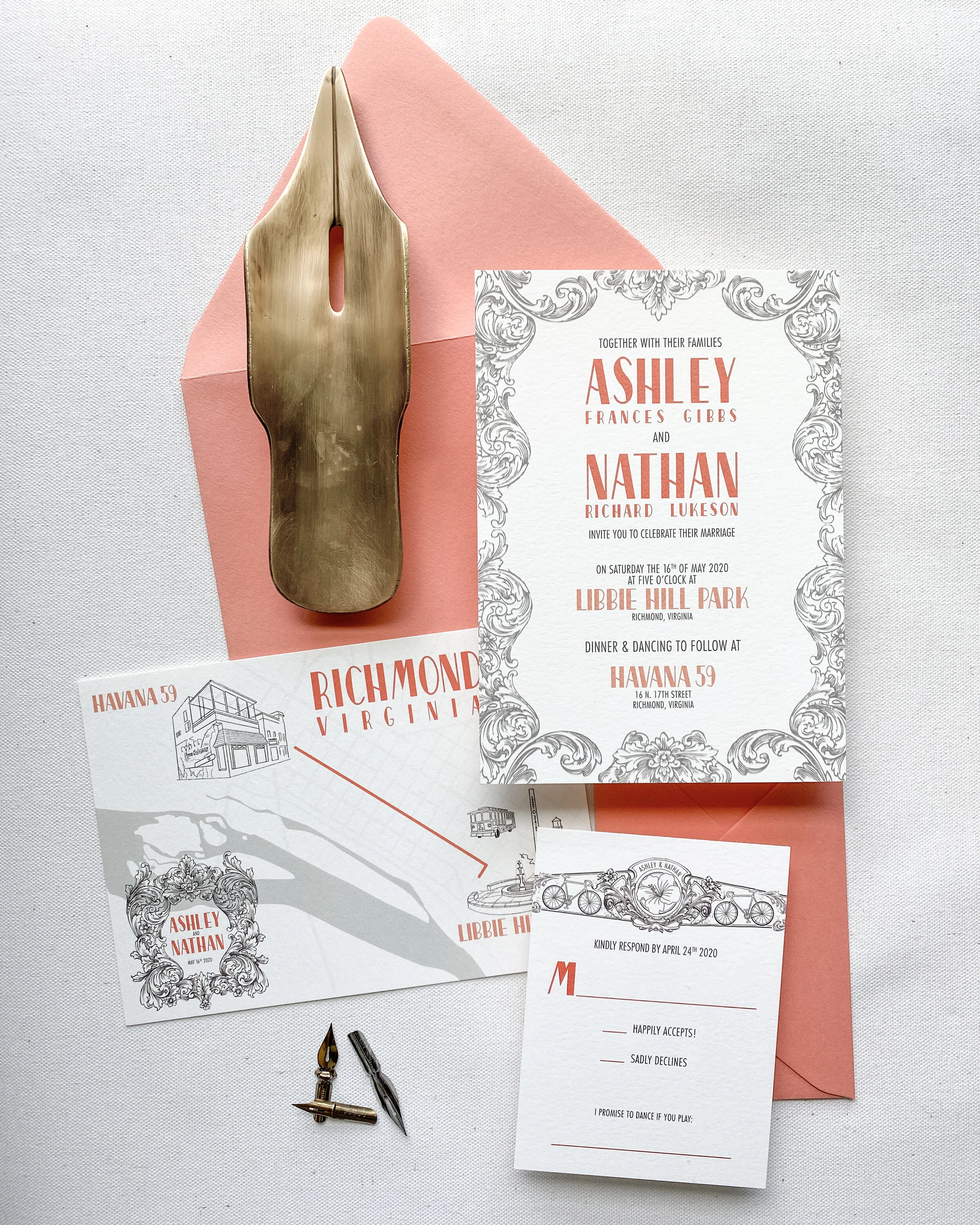 Havana Inspired Wedding Suite with Map