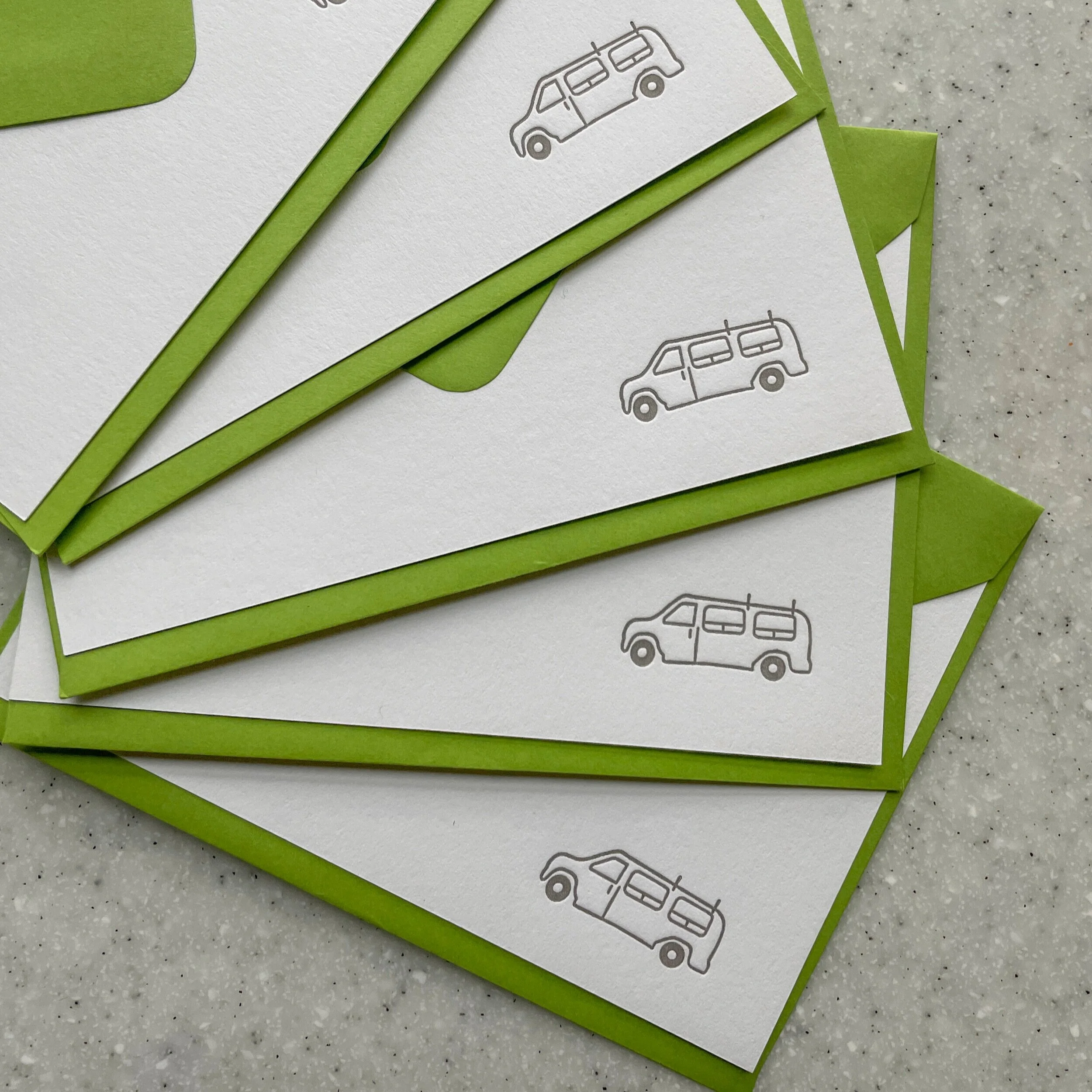 Letterpress: Van Thank You Cards