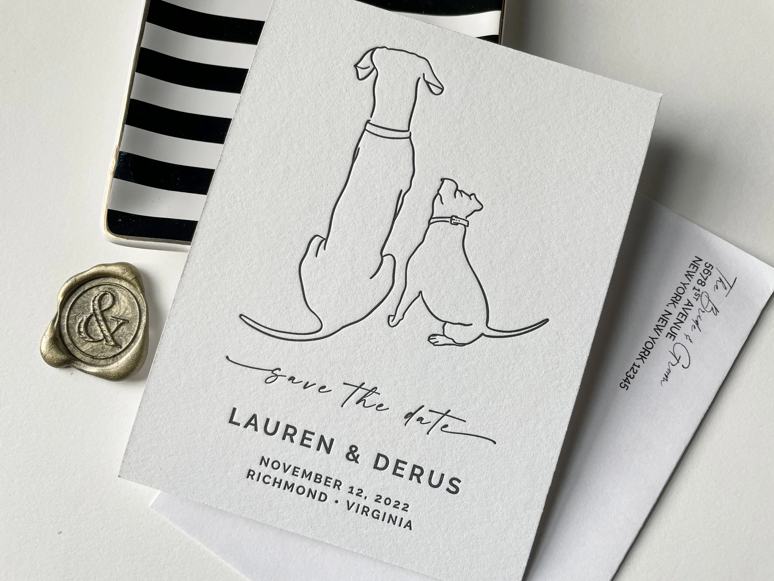 Save the Date: Letterpress Dog Silhouettes