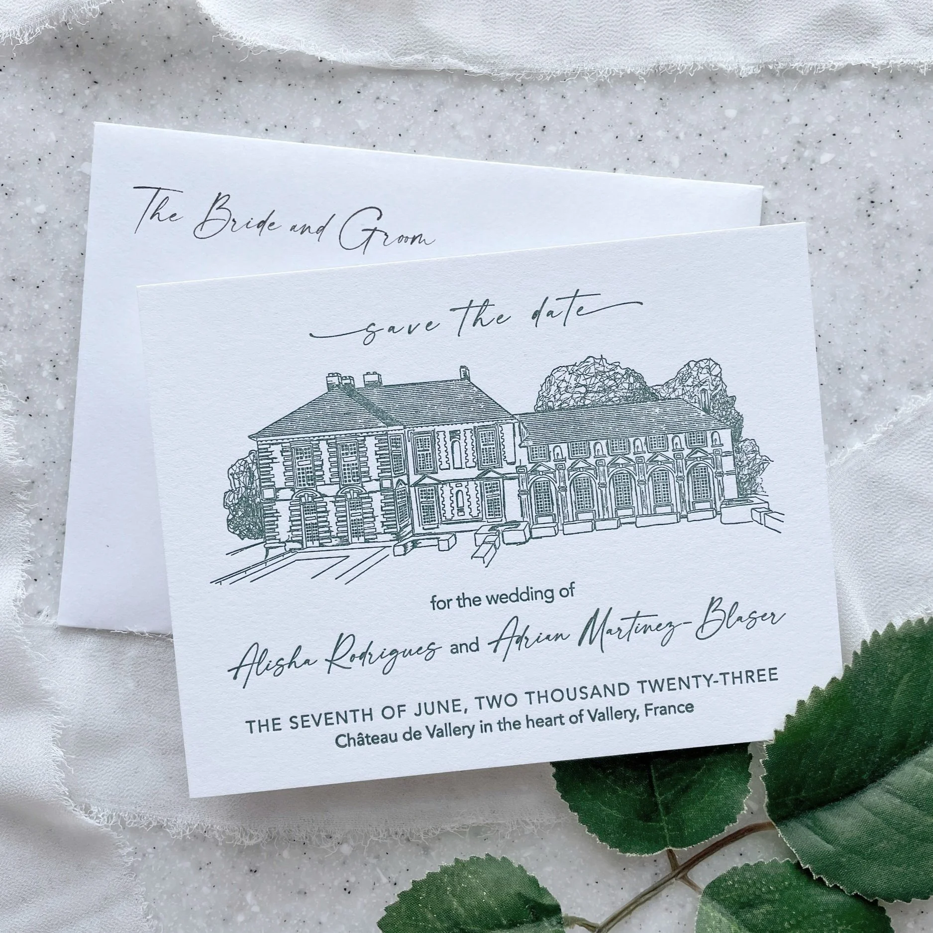 Save the Date: Letterpress French Château 