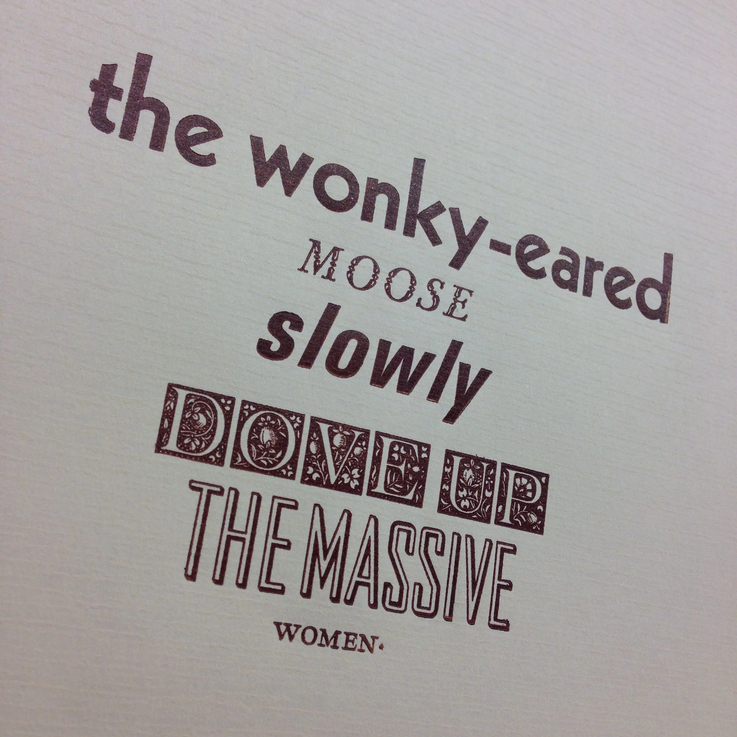 Letterpress exquisite corpse experiment