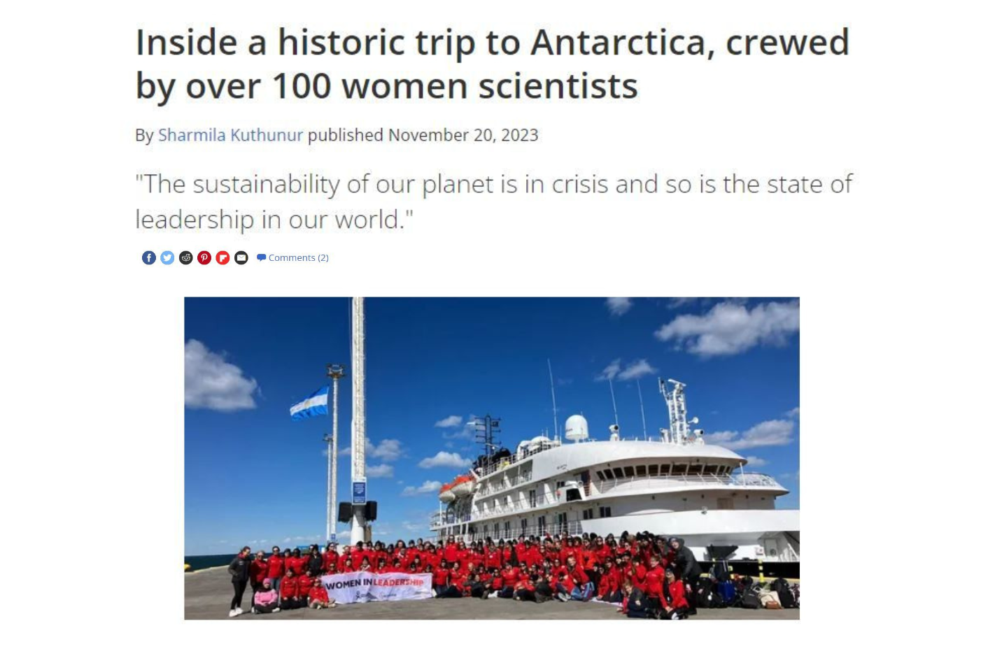 Inside a historic trip to Antarctica, crewed by over 100 women scientists