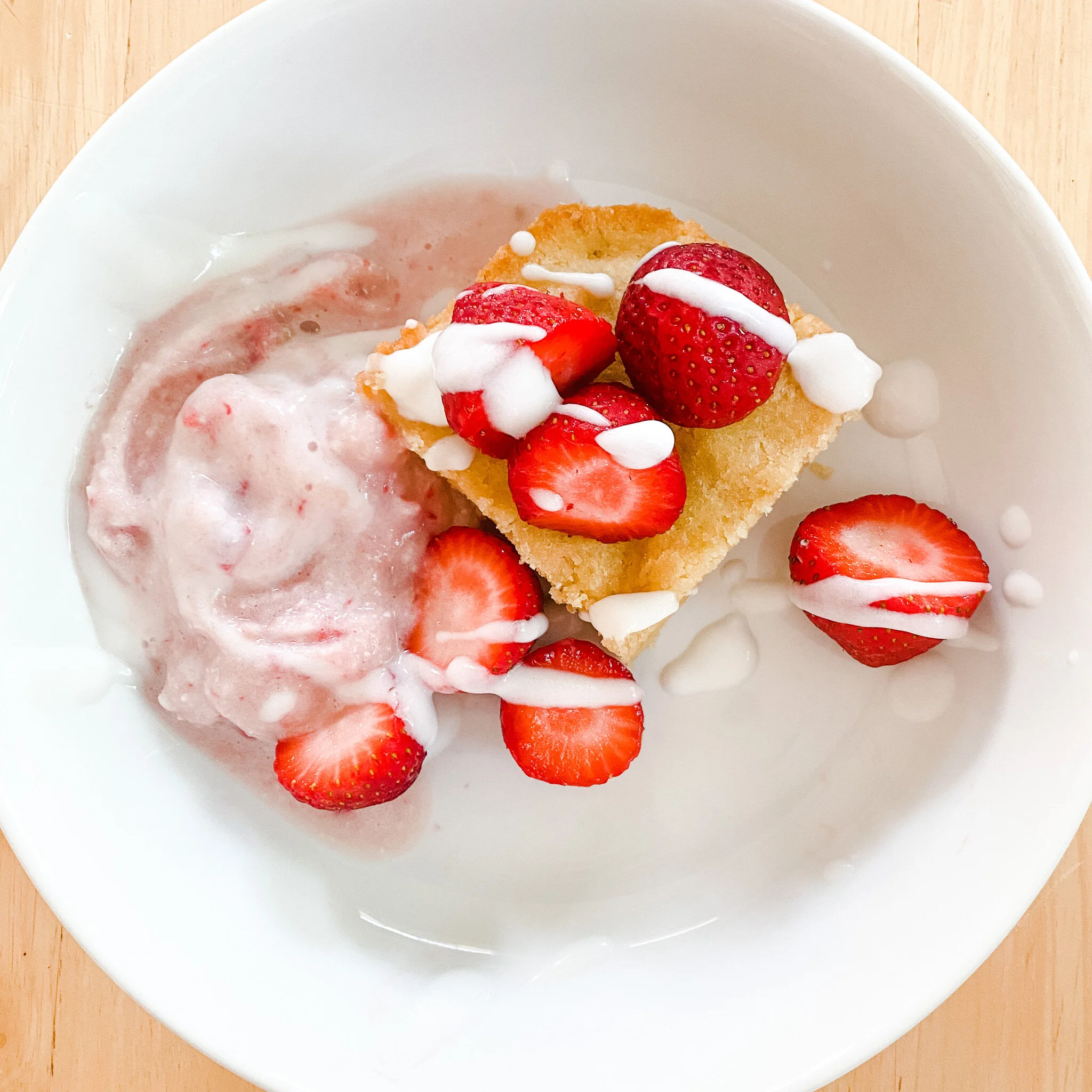 Strawberry Shortcake with Strawberry "Ice Cream"