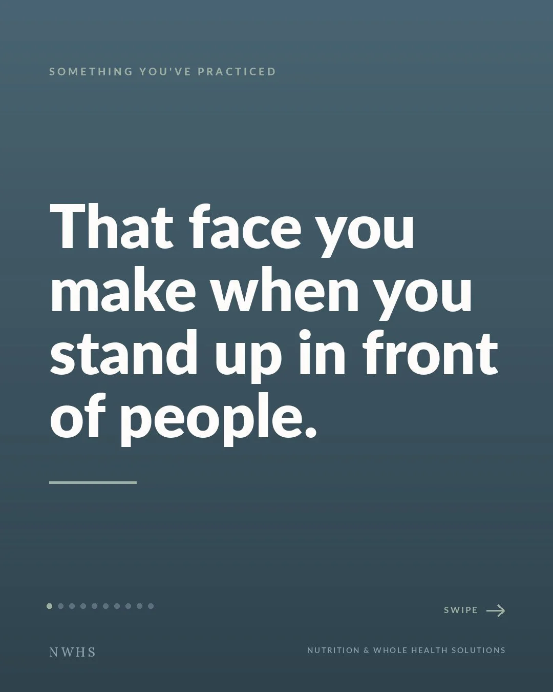 The face you make when you stand up in front of people, you have practiced it. You push off the arm of the chair, come up in one motion, pleasant expression, maybe you say something as you do it so the talking covers the effort. And at somebody&rsquo