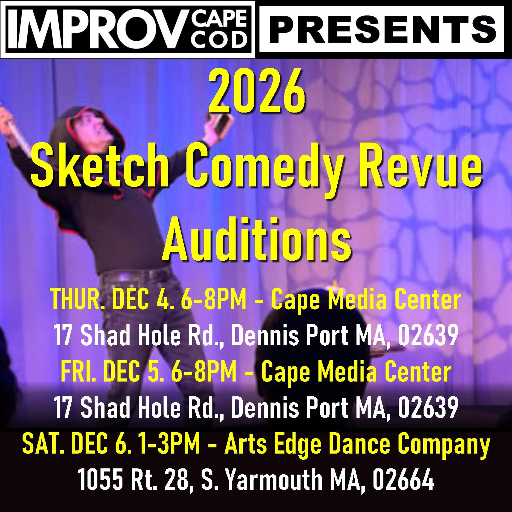 Sketch Comedy Auditions 2026 | Thur 12/4/25