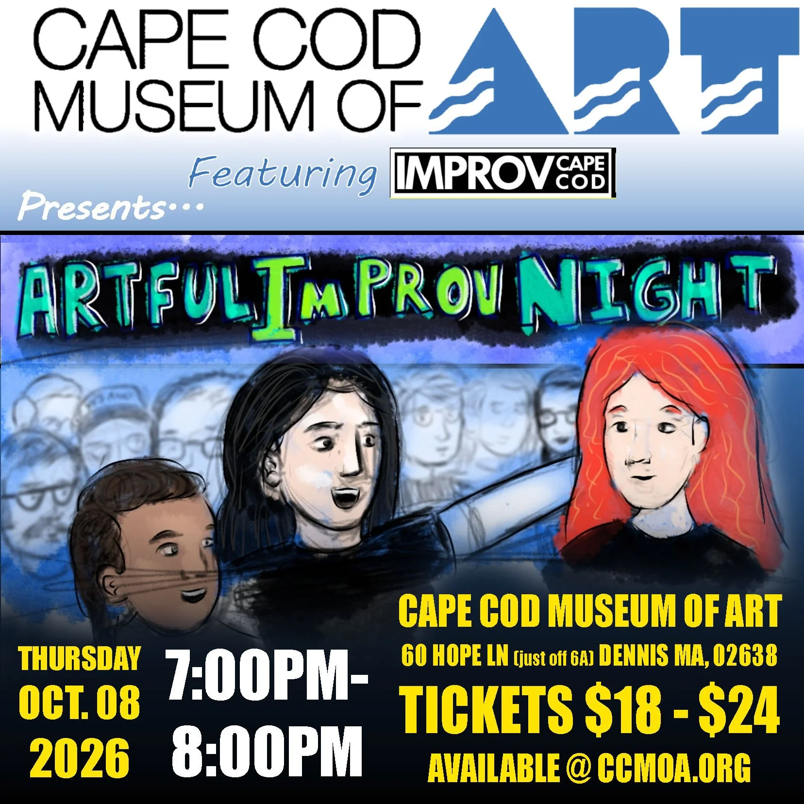 CCMOA Presents: ARTFUL IMPROV NIGHT 10/8/26