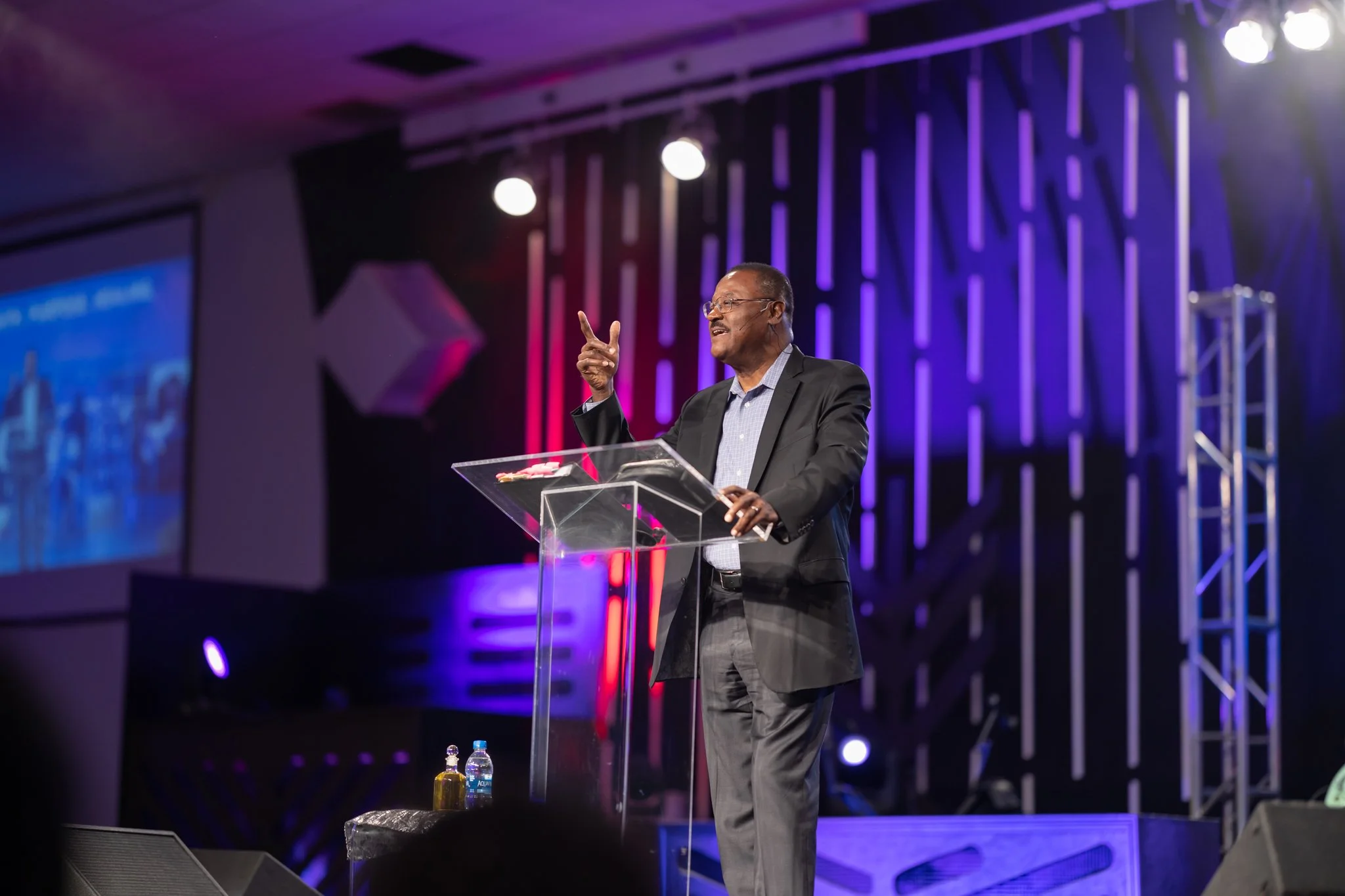 The late Dr. Cedric Oliver preaching at Embassies of Christ in Gary Indiana. 