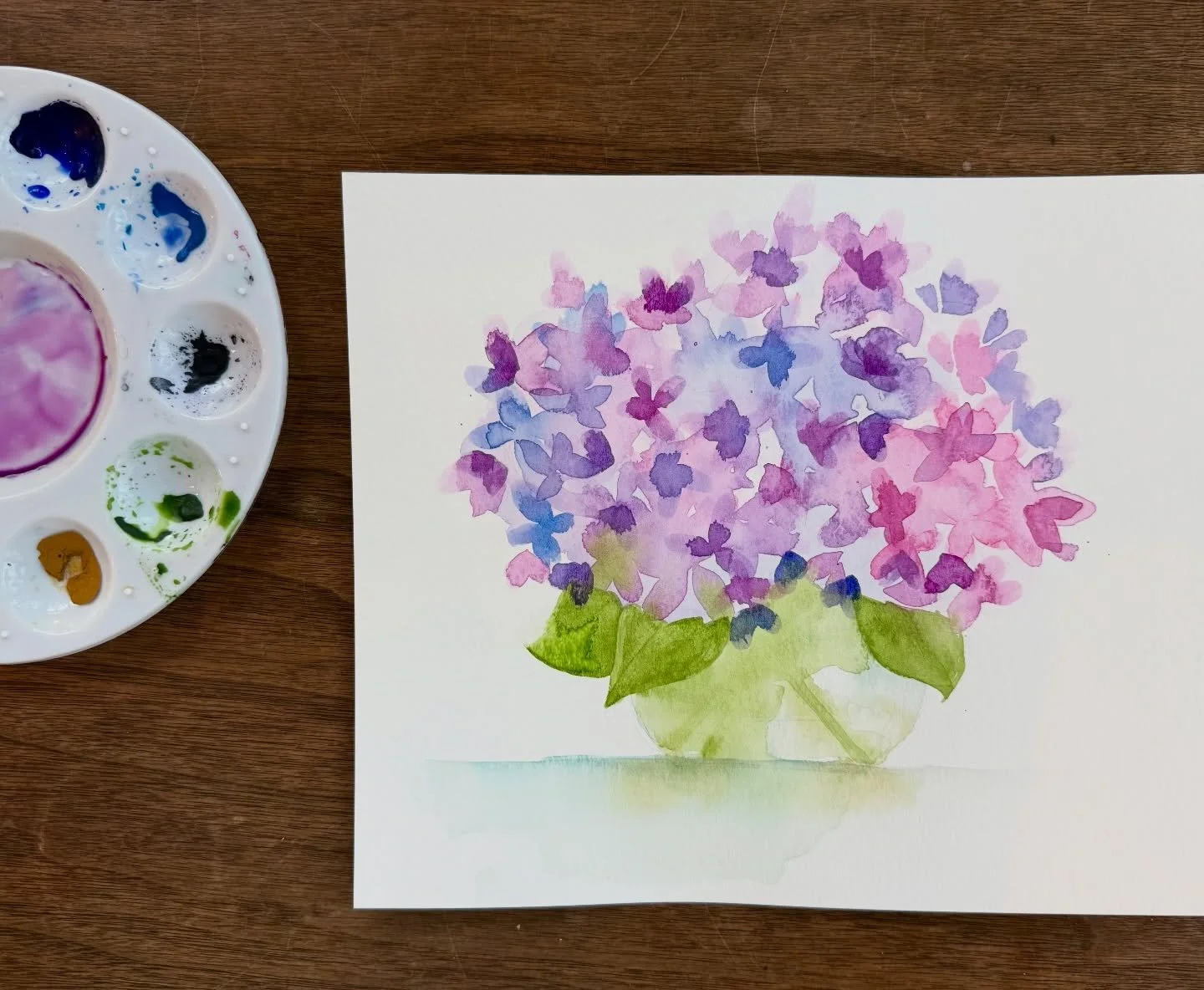 Let your creativity bloom! Friday, May 8th @leugardens I&rsquo;ll guide you step by step through painting a vase full of hydrangeas. We&rsquo;ll practice layering, color-mixing, and softening edges. Whether you&rsquo;re new to watercolor or already h
