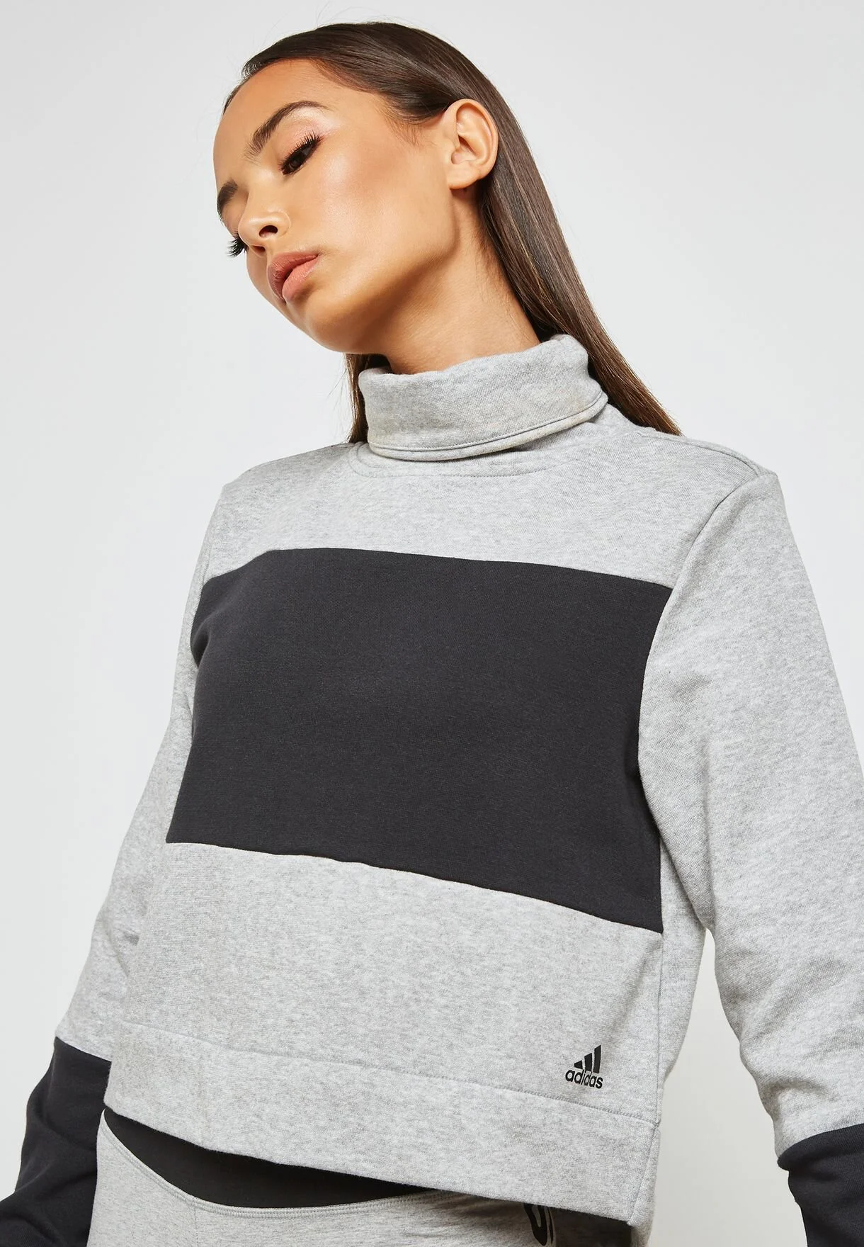 adidas Womens Sport2Street Sweatshirt Grey Cowl neck and long sleeves AD476AT26VQN JFUPKVU.jpg