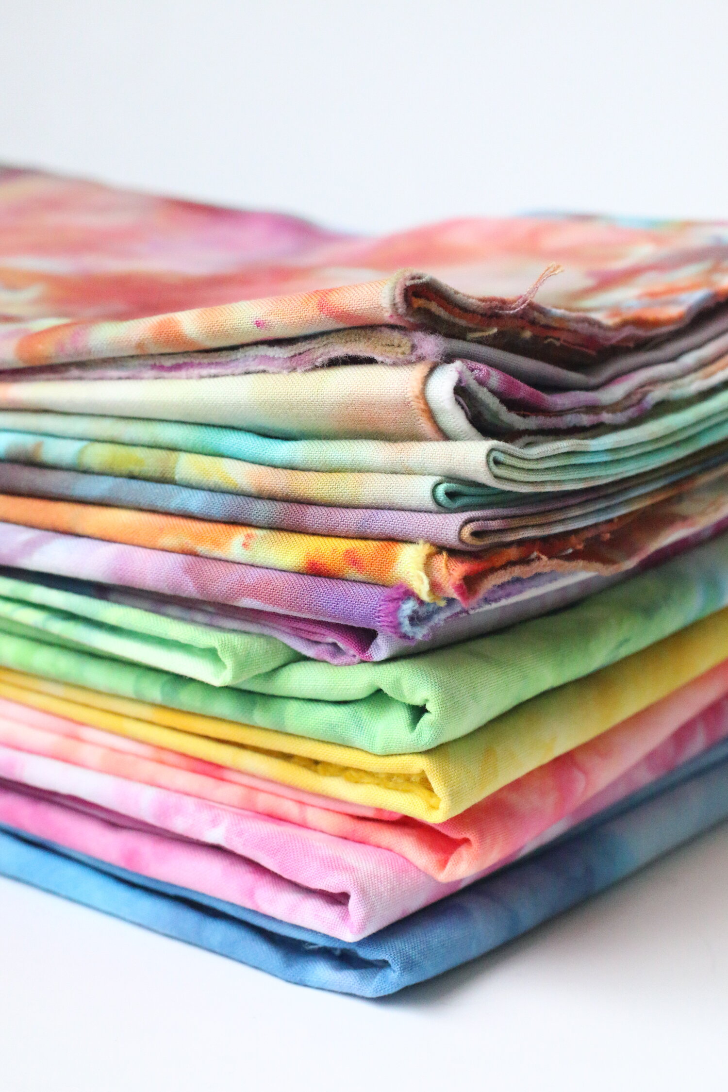 My prized collection of hand dyed fabrics.