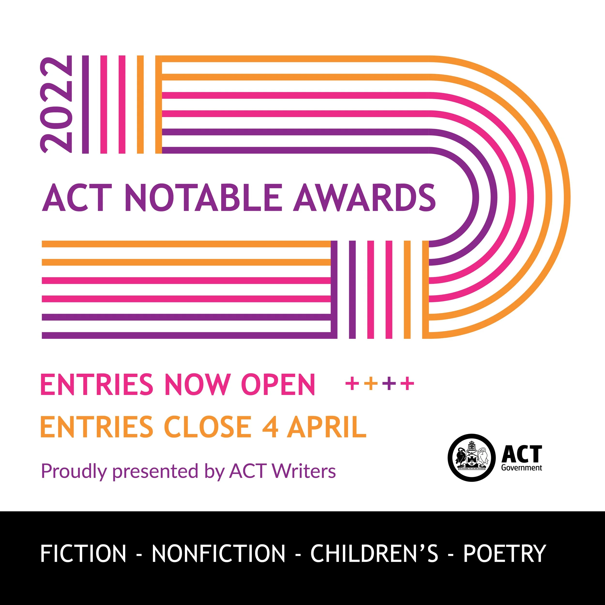 ENTRIES CLOSE: ACT NOTABLE AWARDS