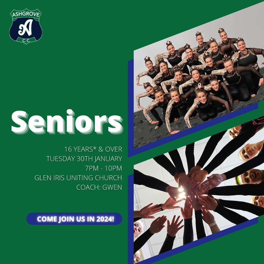 Join Ashgrove C.C for 2024!

Are you the age of 16 or older? Have you recently moved to Melbourne for University? Did you dance when you were younger and want to get back into it?

Come along to our Seniors Come and Try Class to give Calisthenics a g