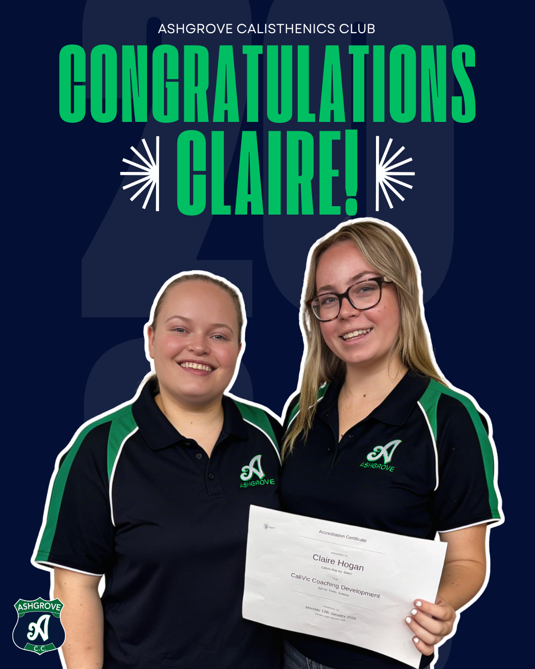 Congratulations Claire!