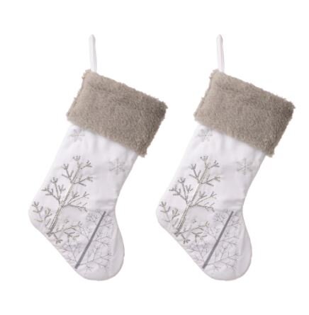 White and Beige Christmas Stockings