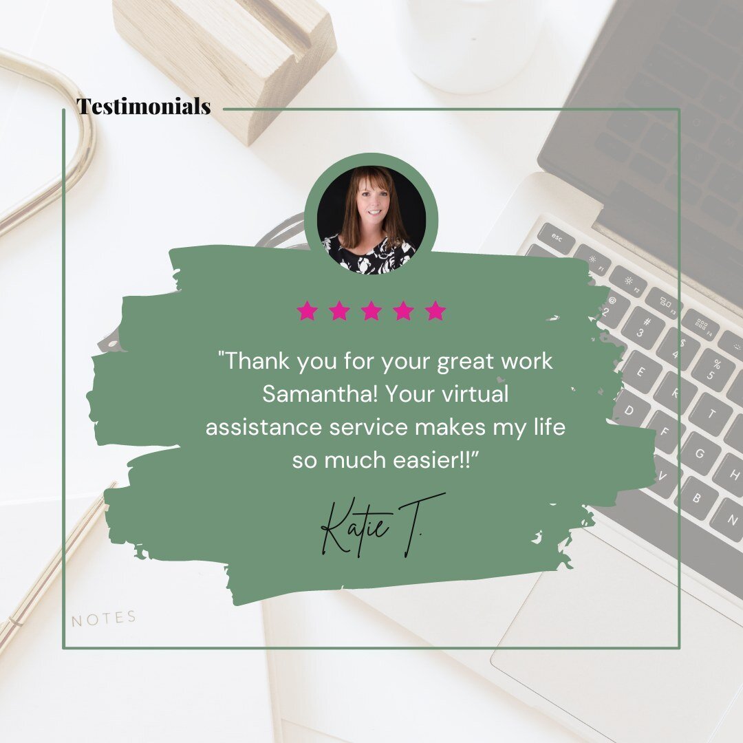 Rolling into the weekend with some great feedback! 🙌🎉⁣
.⁣
Looking to eliminate some stress in your business this year? I offer virtual assistant services that make your life easier! With my help, you can delegate tasks and trust that I will complet