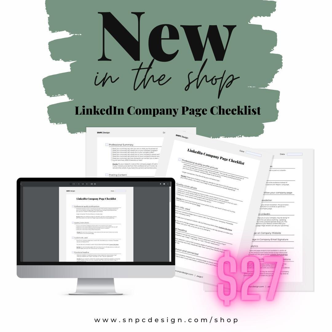 🚨BREAK NEWS!🚨 I have received so much incredible feedback about my LinkedIn Audit service that I am now offering a new product: a DIY LinkedIn Company Page Checklist. Through the use of this checklist, you will be able to elevate the professionalis