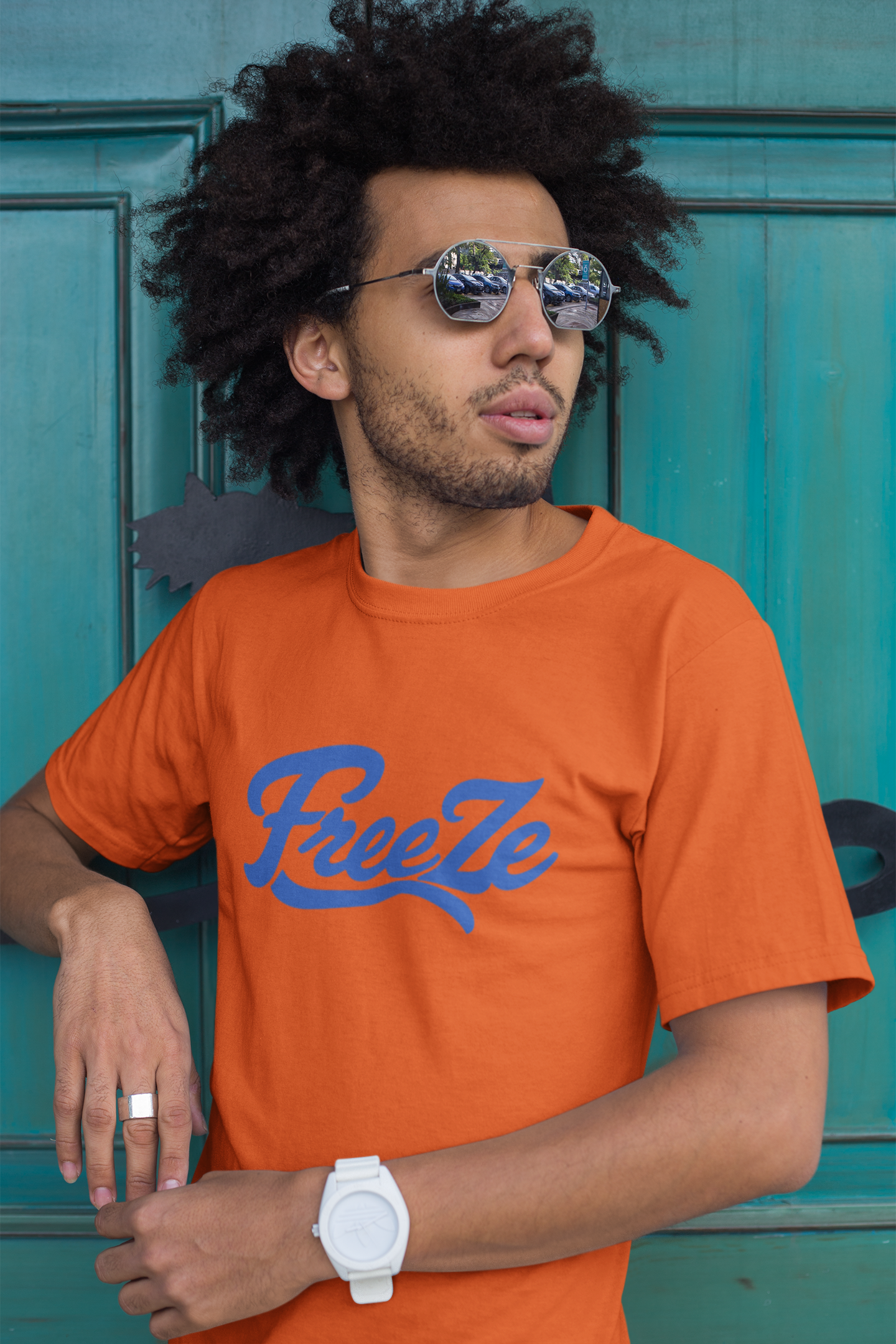 mockup-of-a-man-with-an-afro-wearing-a-t-shirt-a-ring-and-a-watch-22253.png