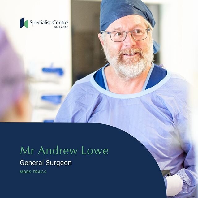 Mr Andrew Lowe is a General Surgeon who performs upper gastrointestinal surgery, biliary and pancreatic surgery, thoracic surgery, gastroscope &amp; colonoscopy, ERCP and bronchoscopy at the Specialist Centre Ballarat. .
.
.
.
.
.
#generalsurgeon #ge