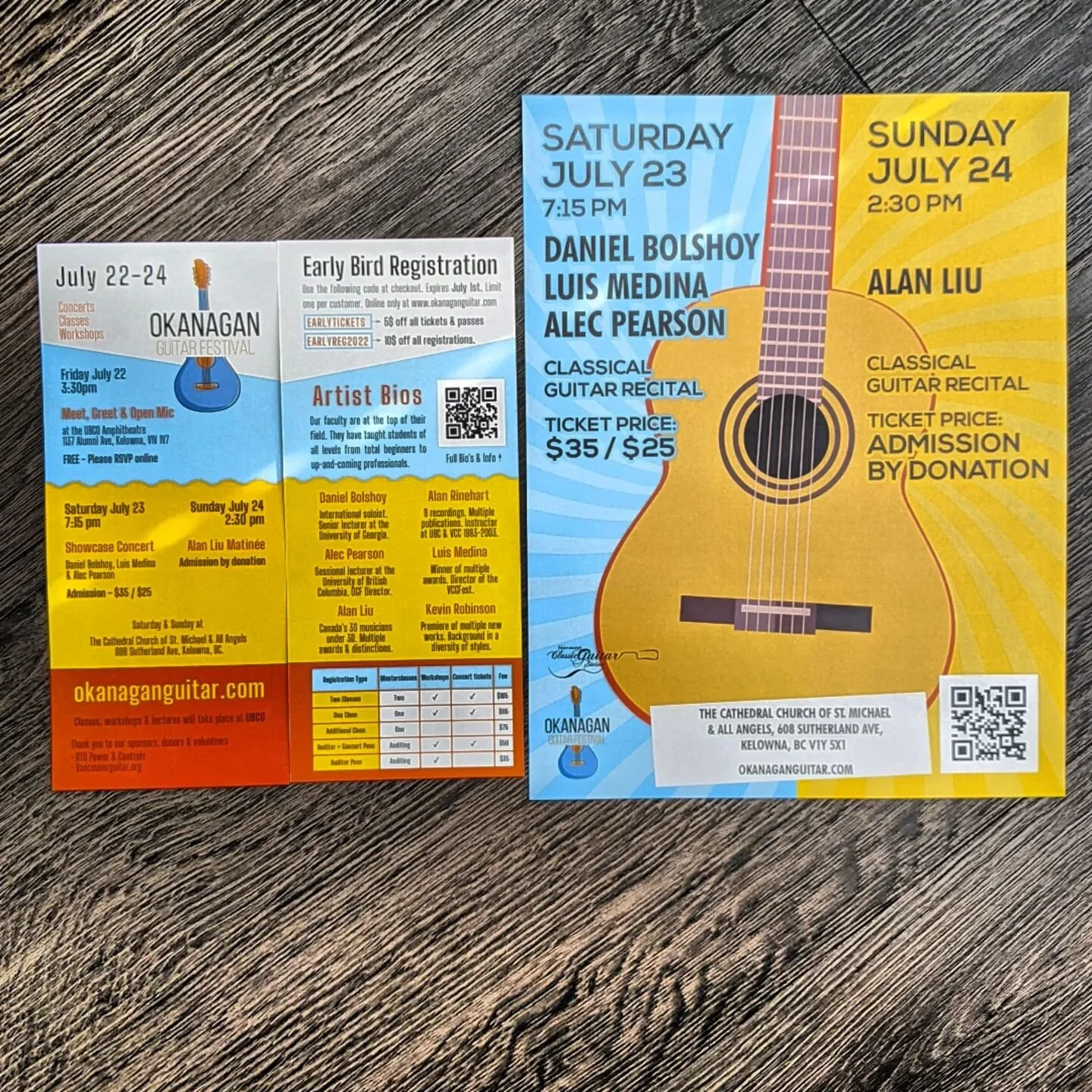 Print materials ready for distribution! 
Okanagan Guitar Festival, July 22-24, 2022. Link in bio.