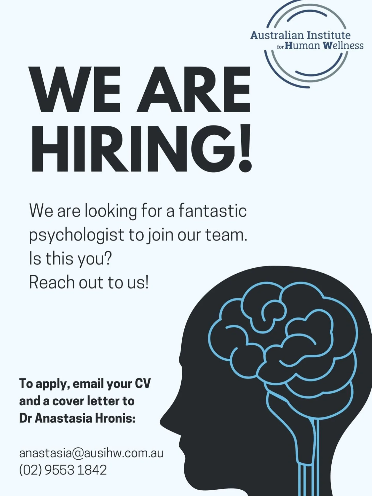 We are looking for a fantastic psychologist to join our team!! If this sounds like you or someone you know, get in touch! 

#hiring #psychologist #therapy #therapist #sydneypsychologist #kogarahpsychologist #fyp