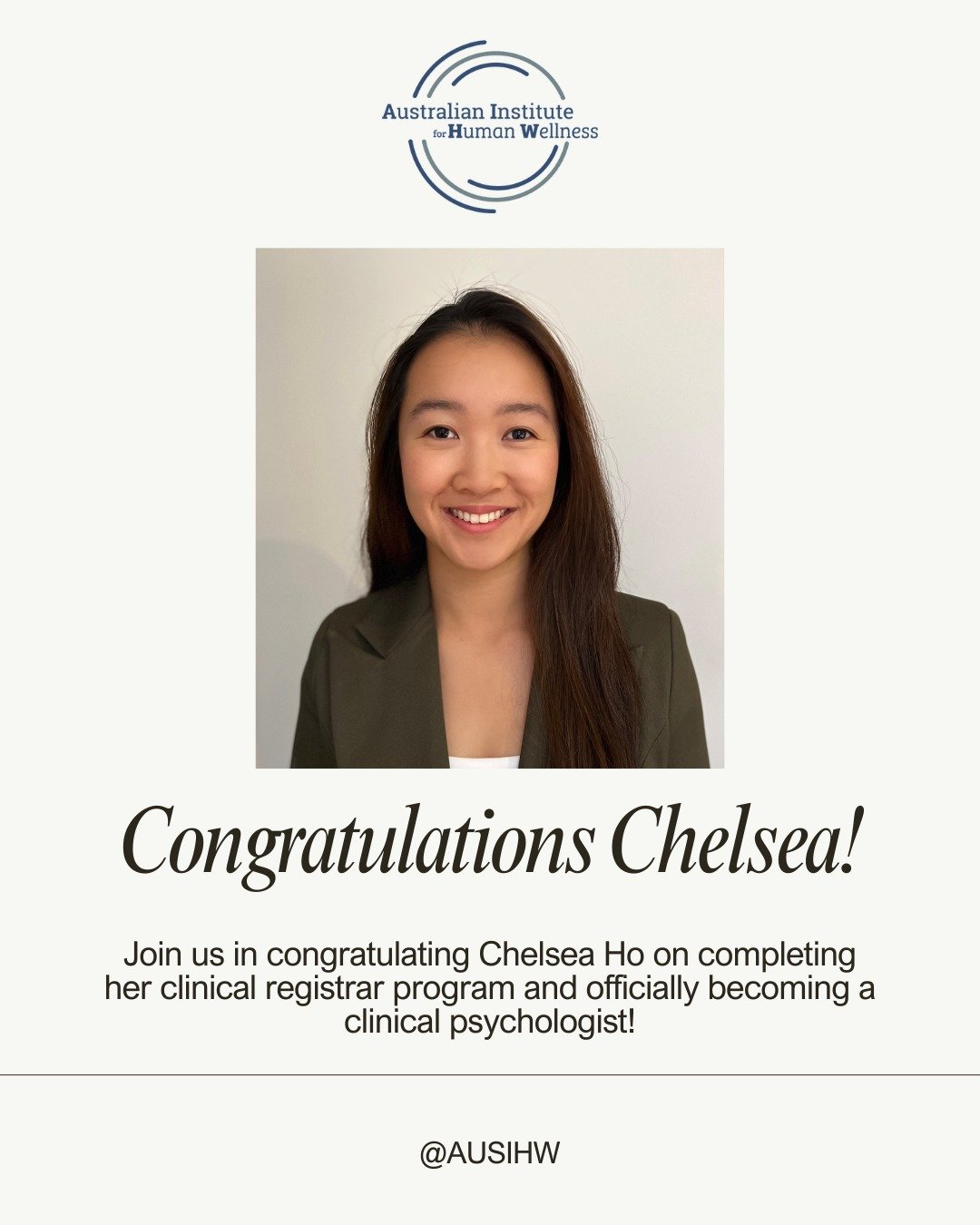 🎉Congratulations Chelsea!🎉

Our wonderful psychologist Chelsea has completed her registrar program and has attained endorsement as a clinical psychologist.

#psychology #psychologist #clinicalpsychology #mentalhealth #mentalhealthsupport #wellness 
