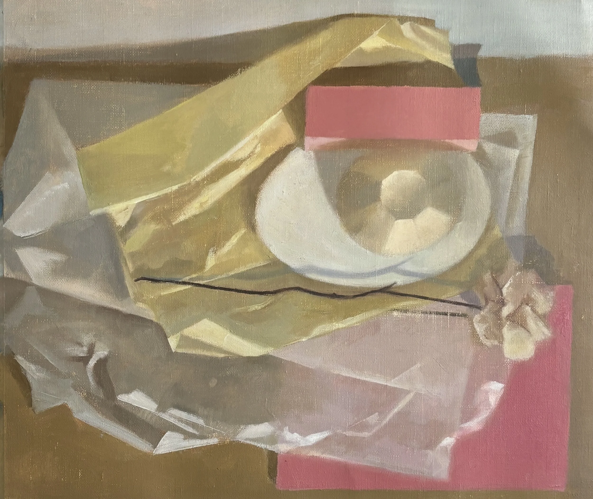 Pink and Yellow, 2025,  oil on linen, 