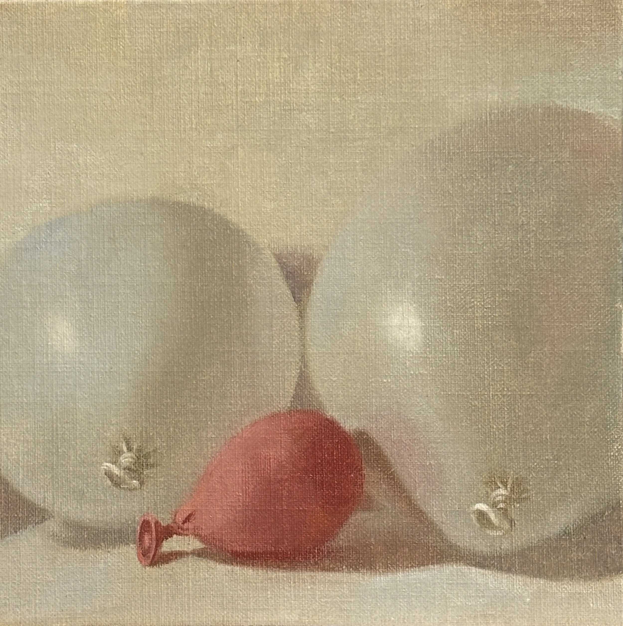 Soft white and pink, 2025,  on show at Tregony Contemporary, London February 2026