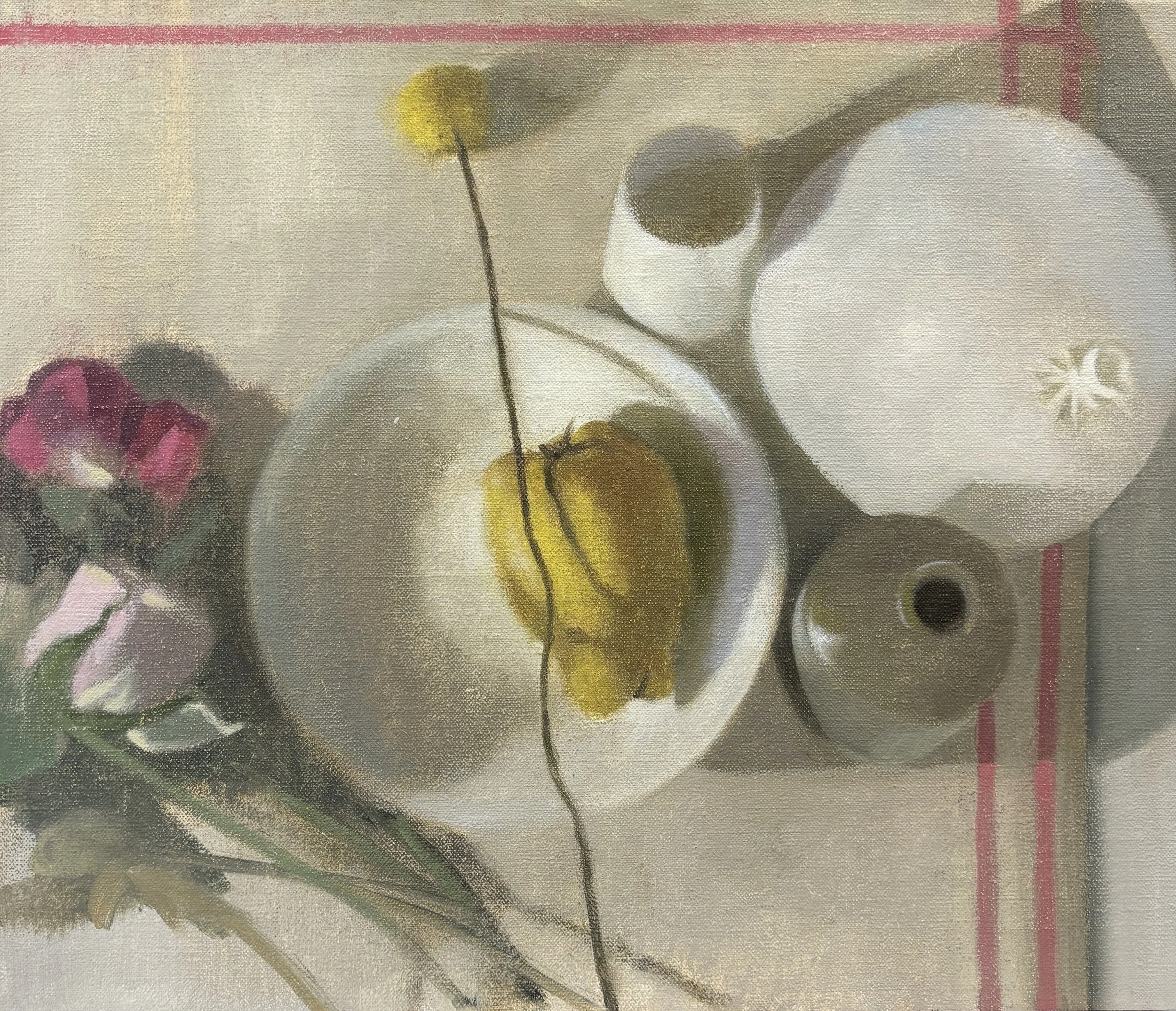 Still Life with Ballon and Quince, 2026,  oil on linen, private collection