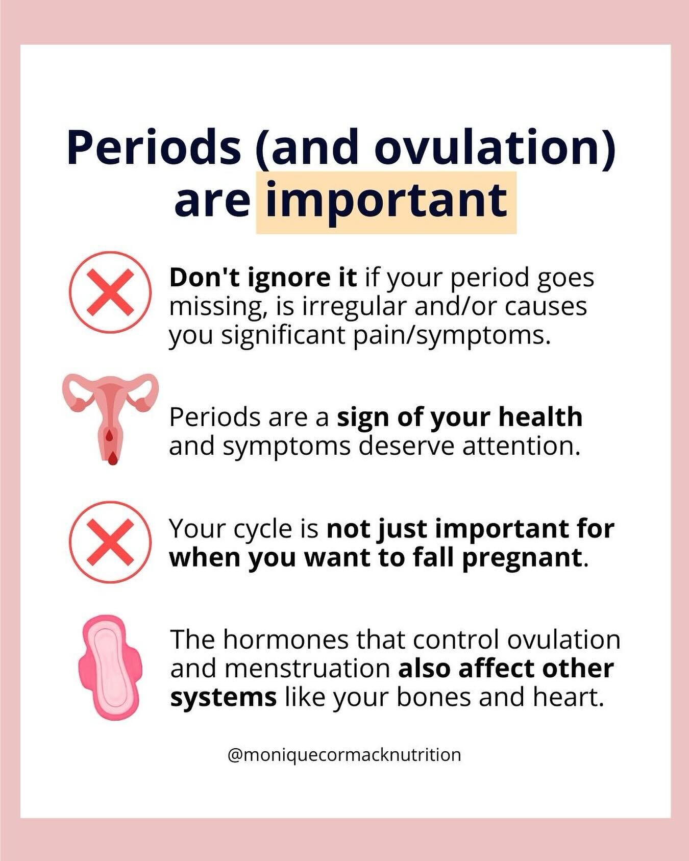 Do you track your cycle? (Do you have one?)⁣
⁣
Although I work mostly in the fertility space, periods (and ovulation) are not just important when you want to have a baby.⁣
⁣
🩸 Your period is a vital sign of your health.⁣
⁣
If your periods are absent