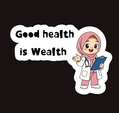 Muslimah Doctor "Good Health is Wealth" Sticker
