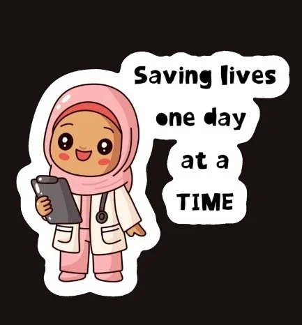 Muslimah Medic Sticker: Saving Lives One Day at a Time