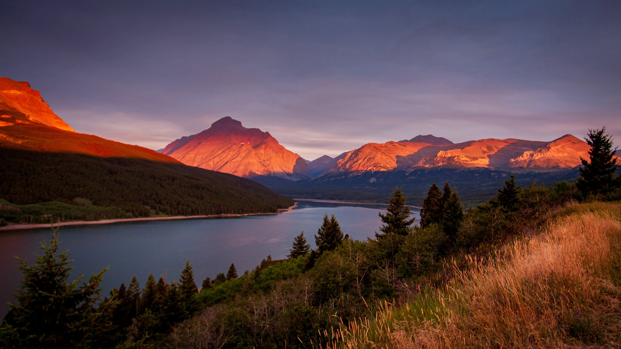 Lower Two Medicine Lake Sunrise - Glacier National Park Montana