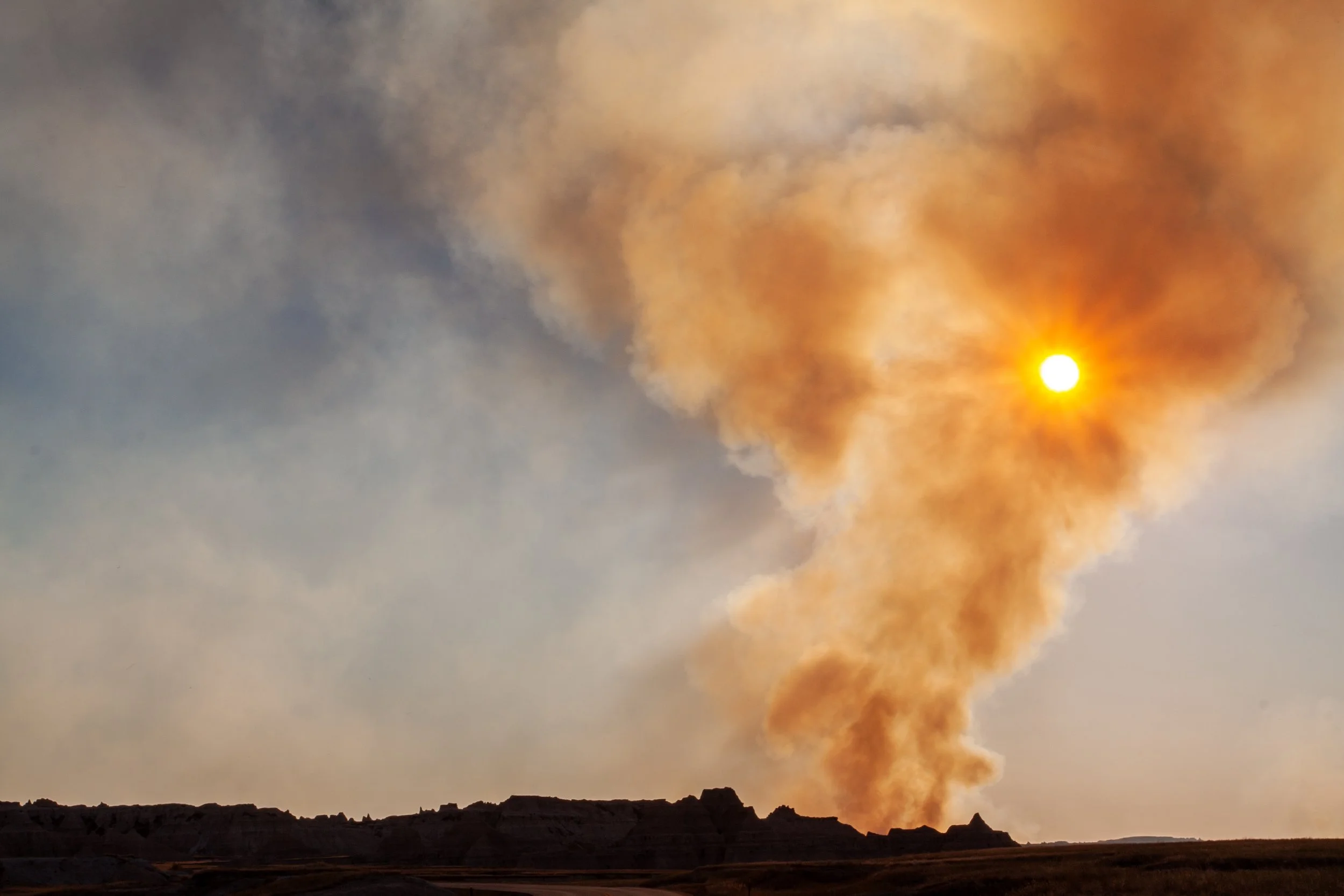 Smoke in the Badlands - Badlands National Park, South Dakota