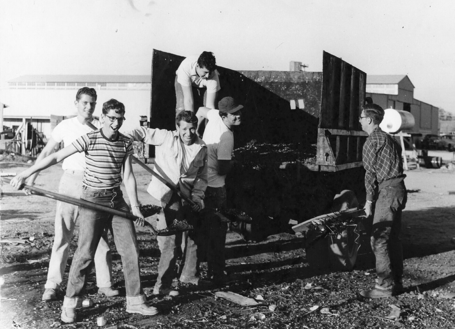 AZA members cleaning up the Jewish Community Center at East Camelback in the 1960's
